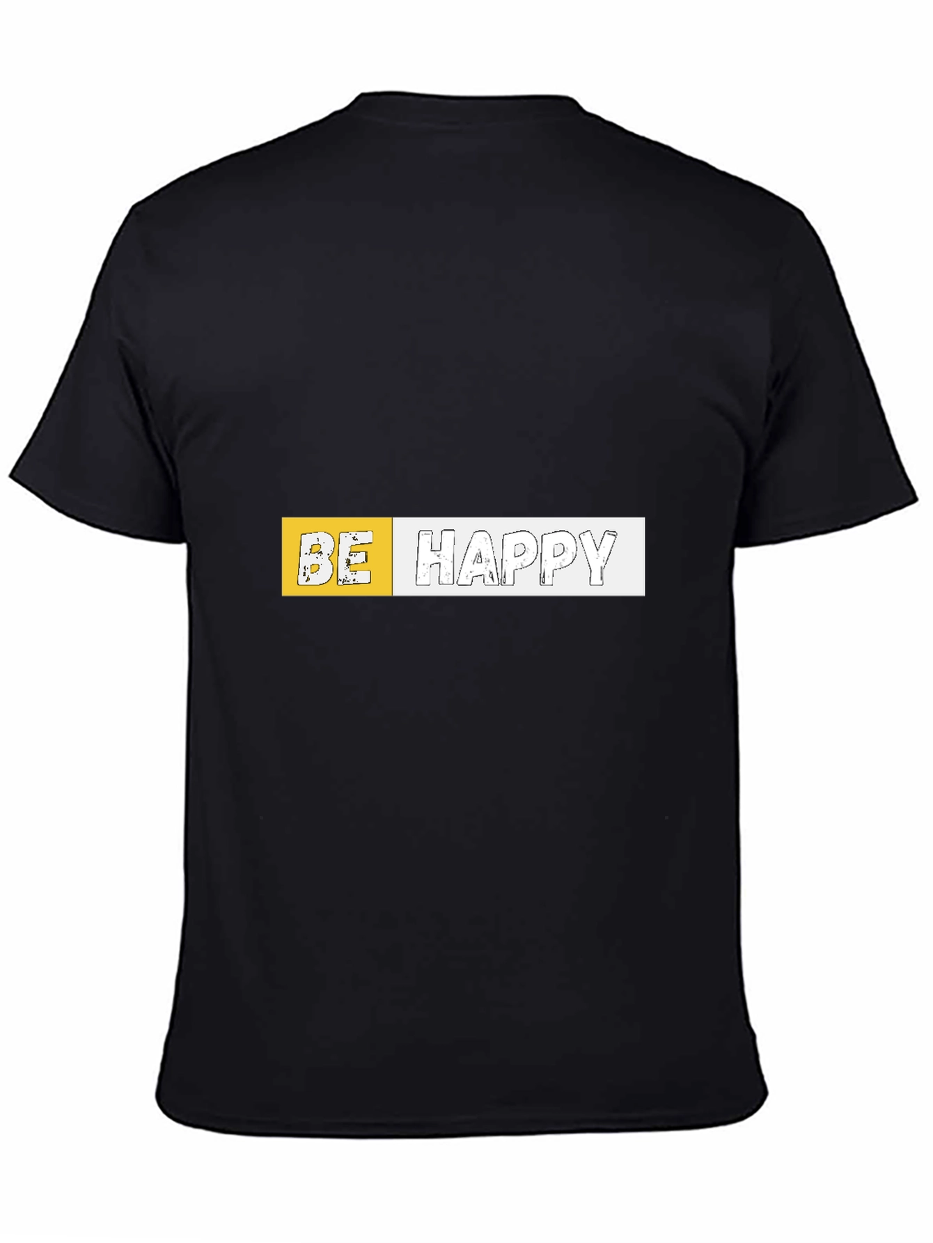 Be Happy Graphic Black T-Shirt