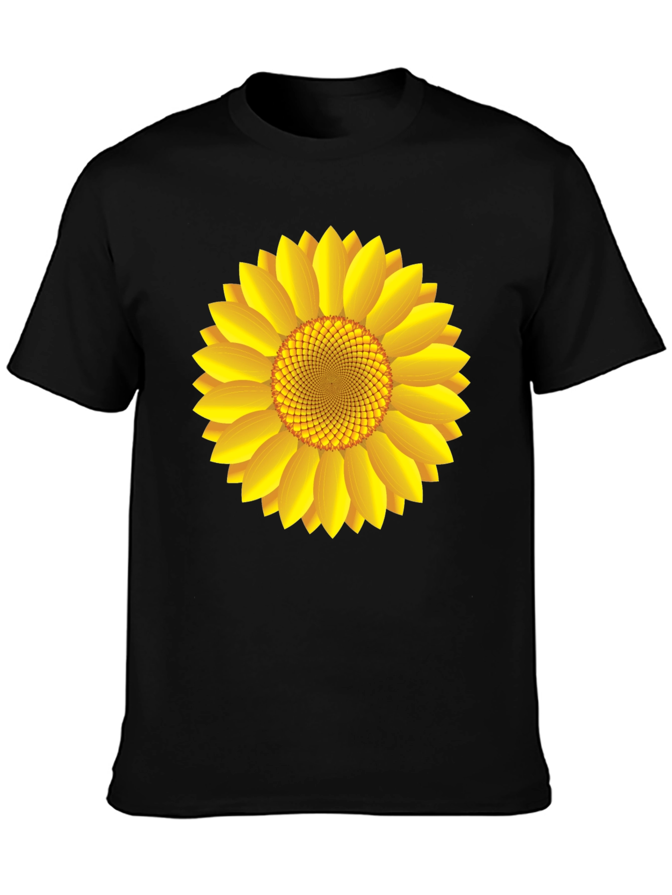Sunflower Graphic Print Black T-Shirt