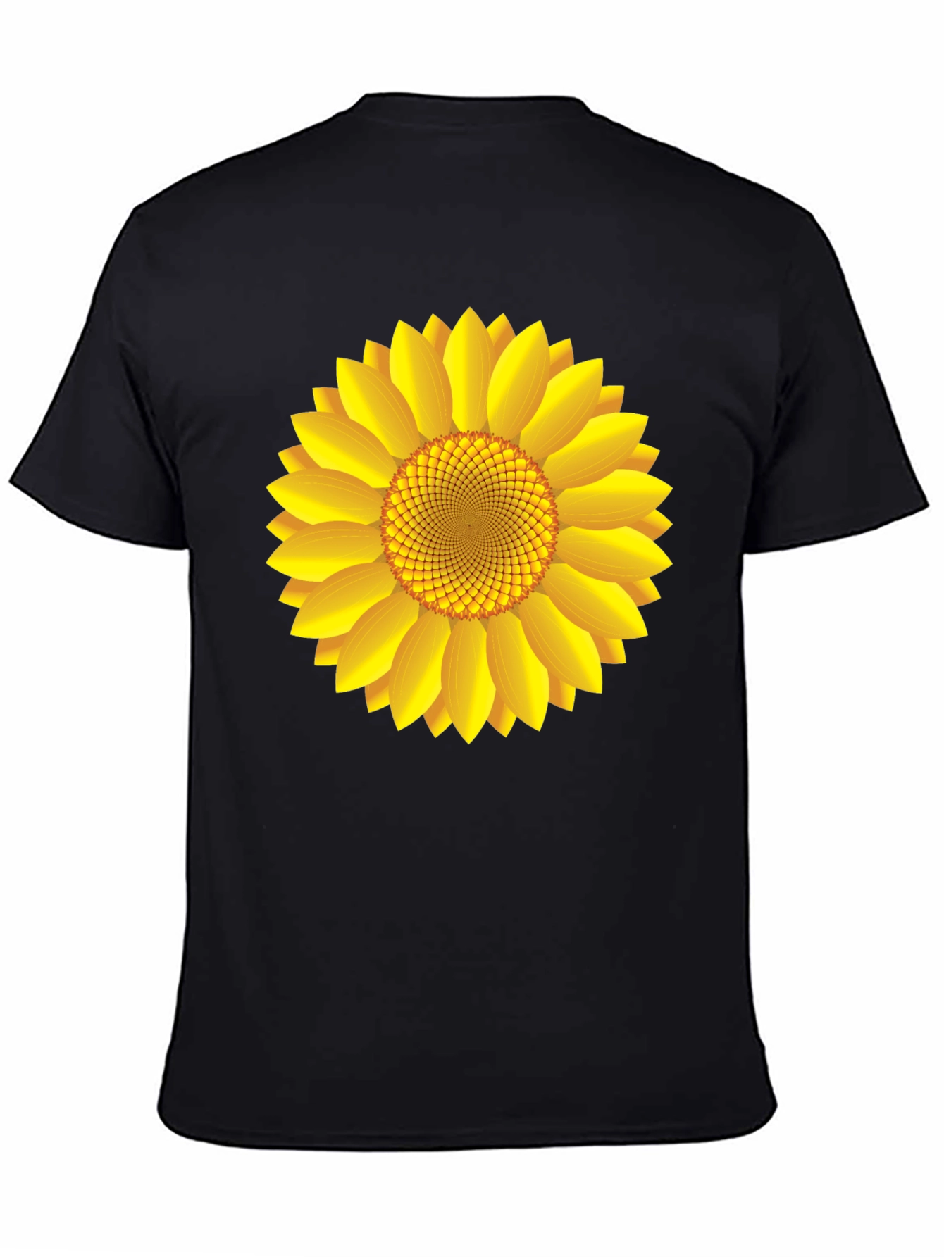 Sunflower Graphic Print Black T-Shirt