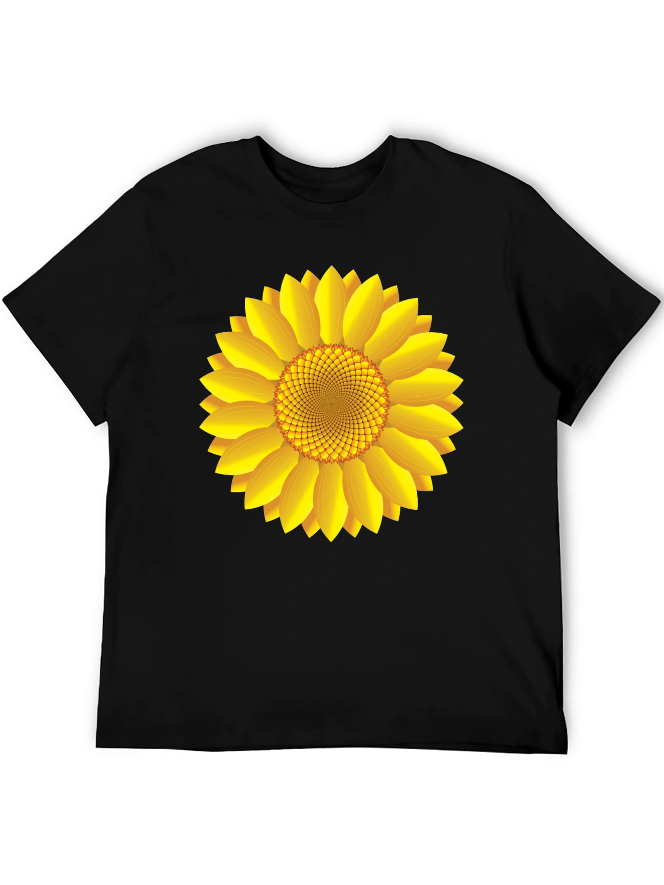 Sunflower Graphic Print Black T-Shirt