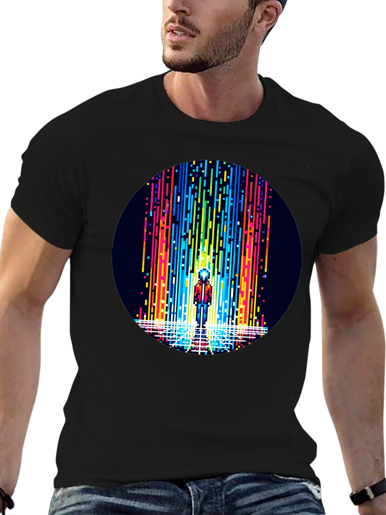 Pixel Art Rainbow Waterfall T-Shirt