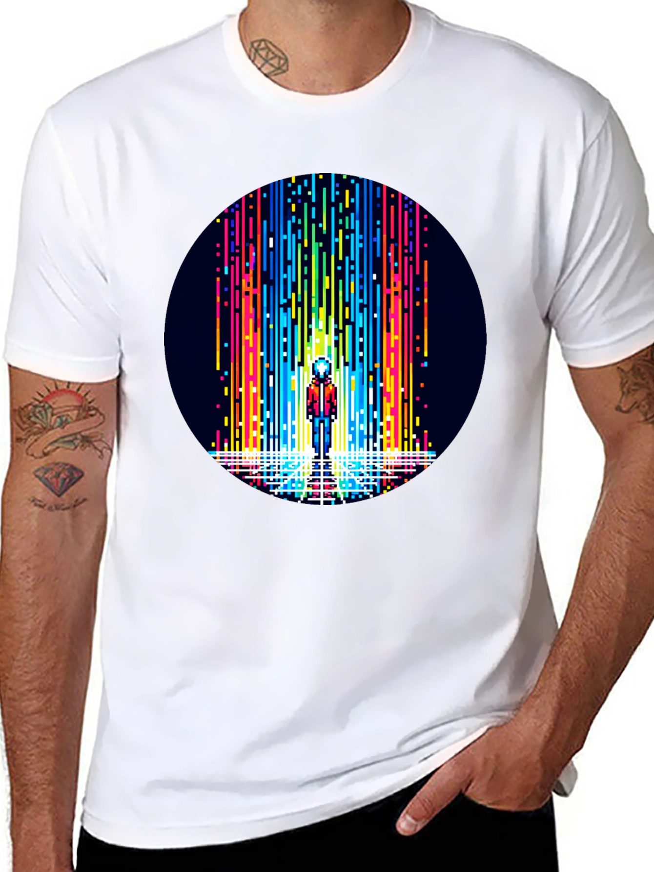 Pixel Art Rainbow Waterfall T-Shirt