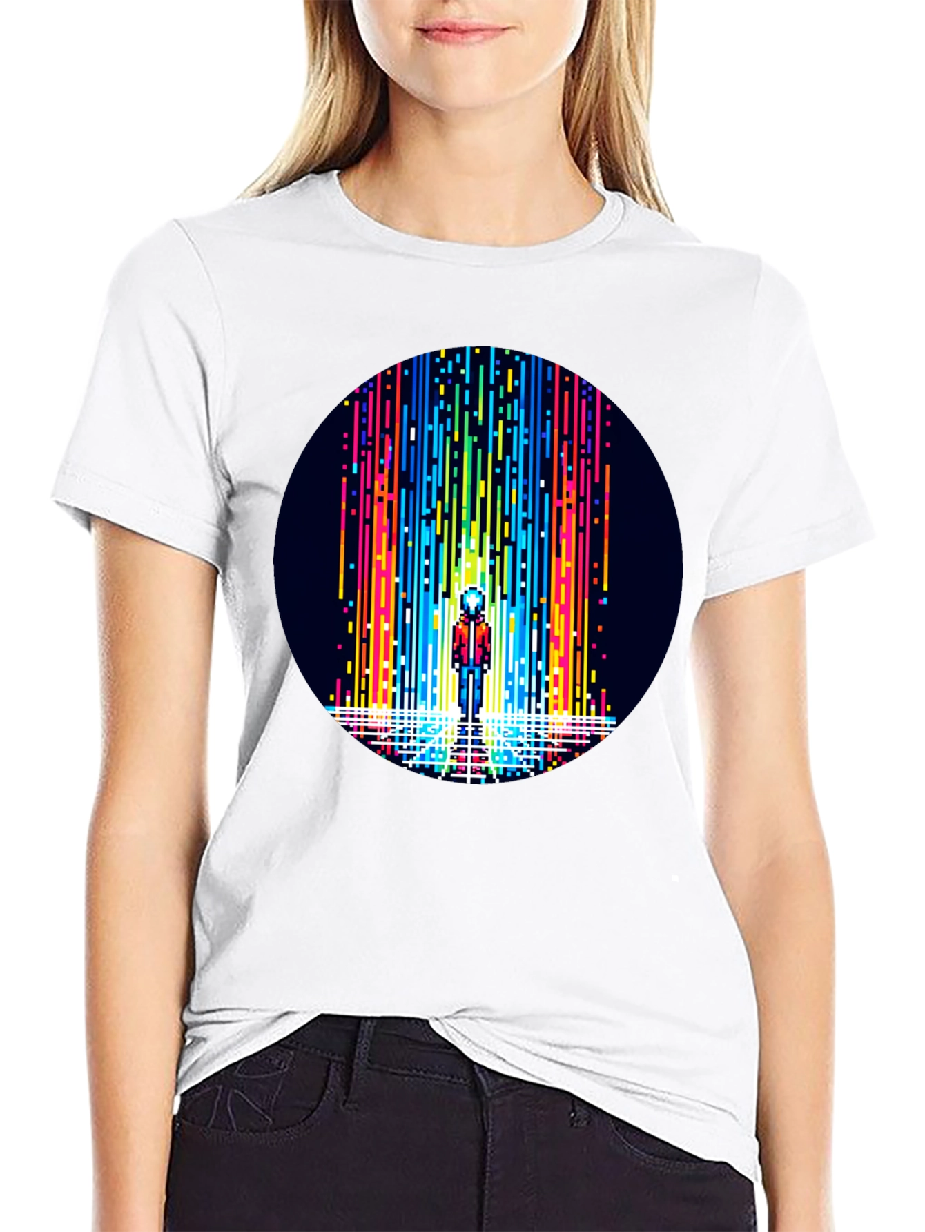 Pixel Art Rainbow Waterfall T-Shirt
