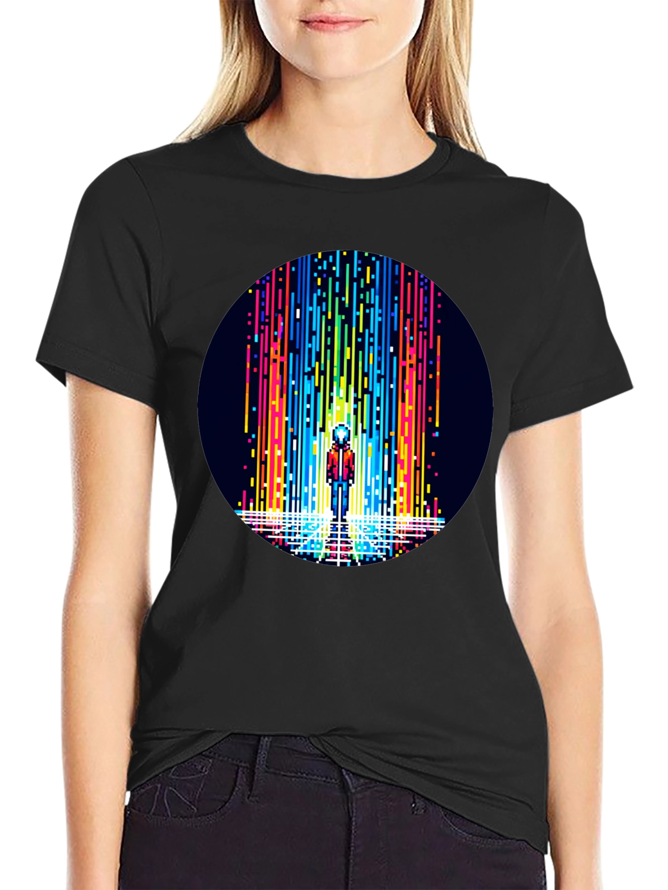 Pixel Art Rainbow Waterfall T-Shirt