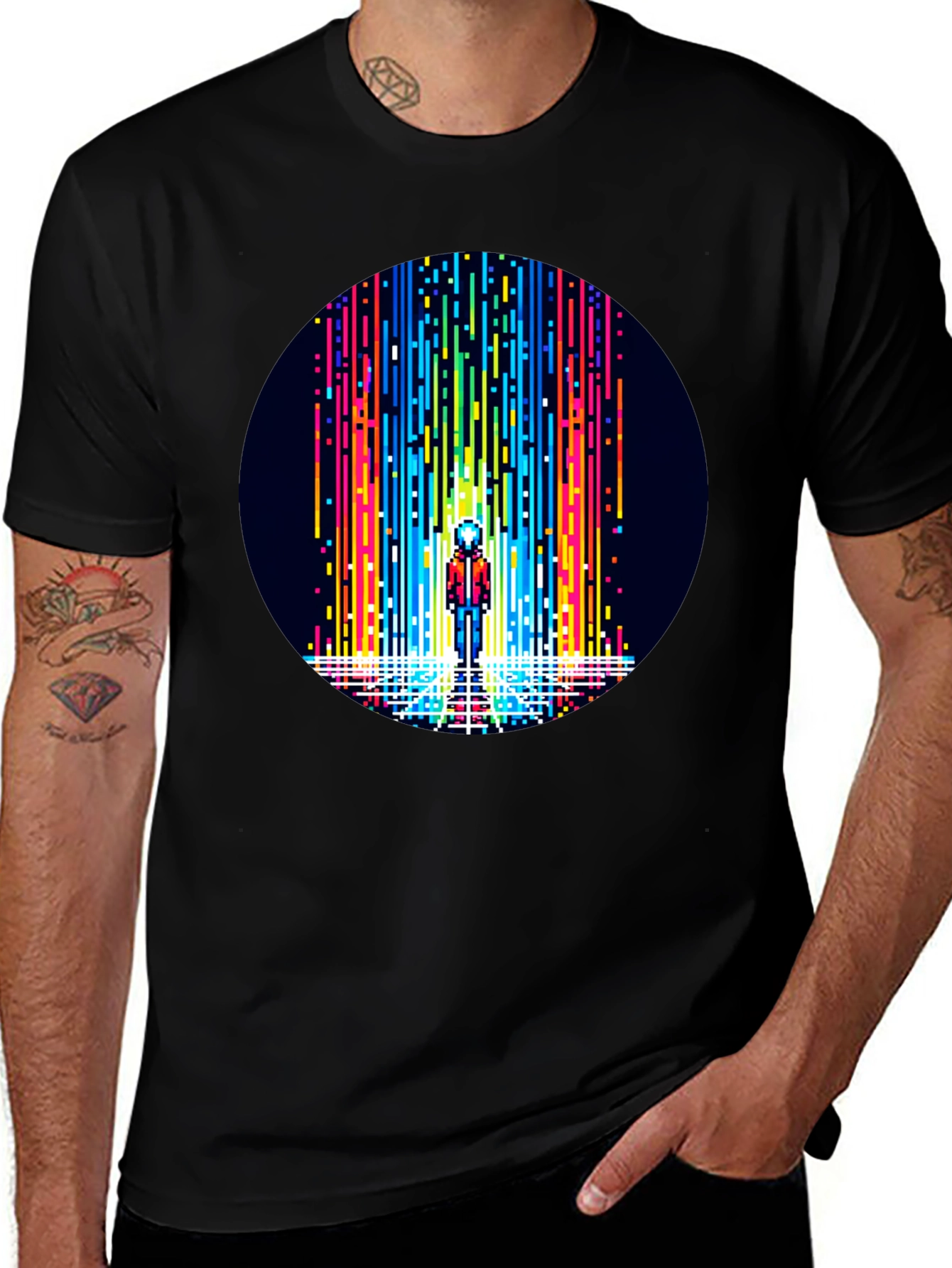 Pixel Art Rainbow Waterfall T-Shirt