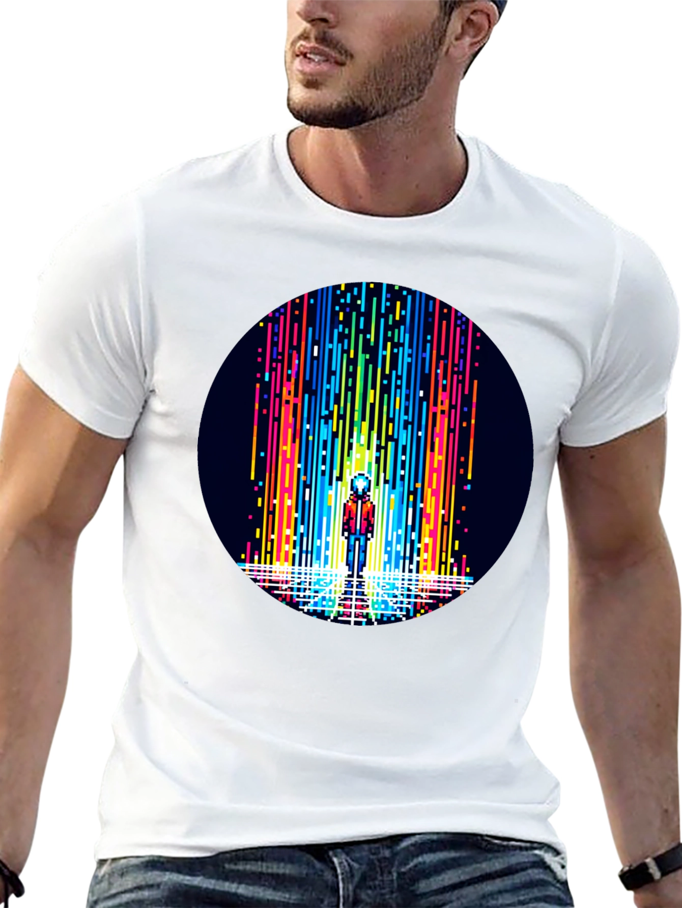 Pixel Art Rainbow Waterfall T-Shirt