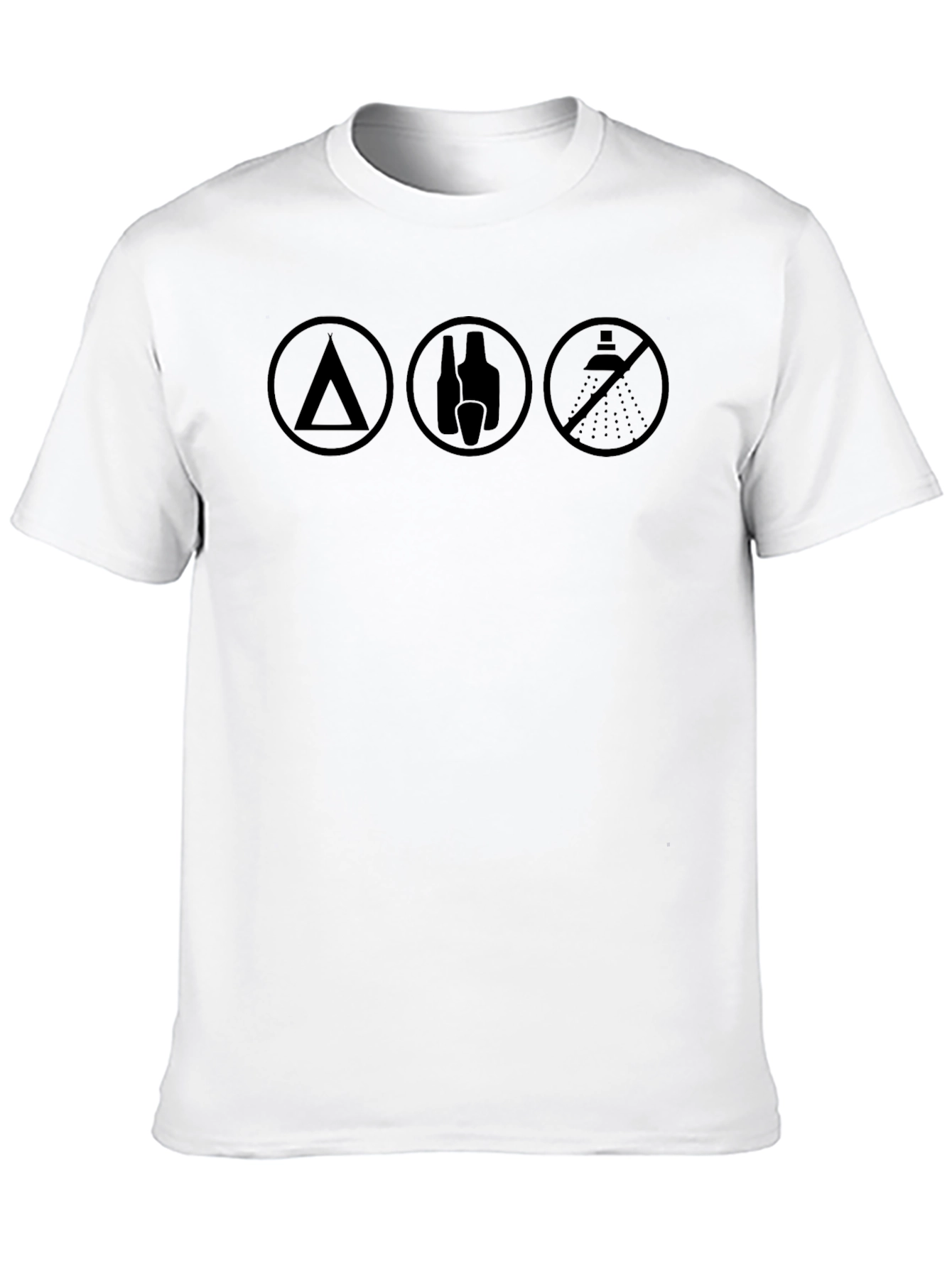 Camp Drink No Shower - Black T-Shirt