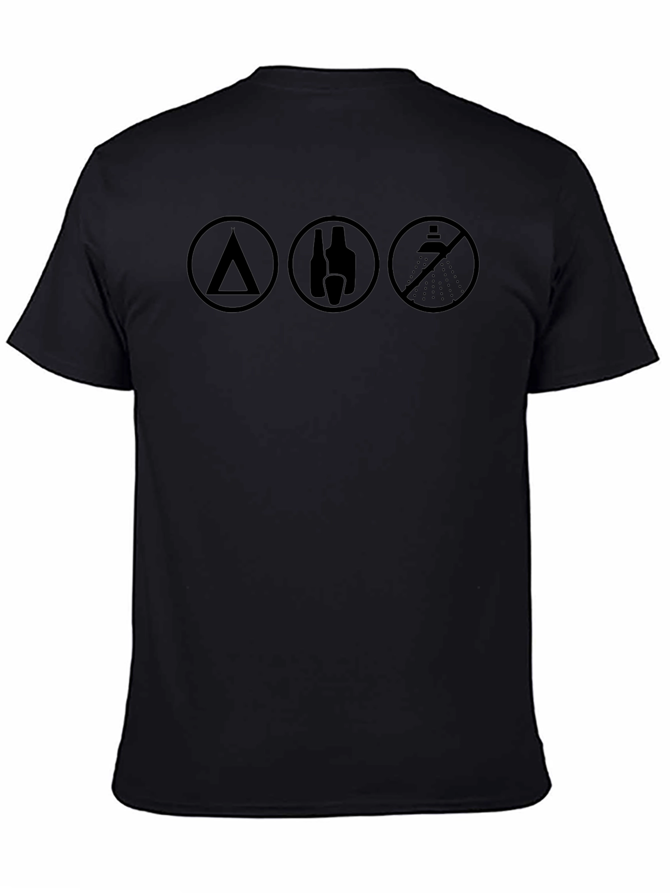 Camp Drink No Shower - Black T-Shirt