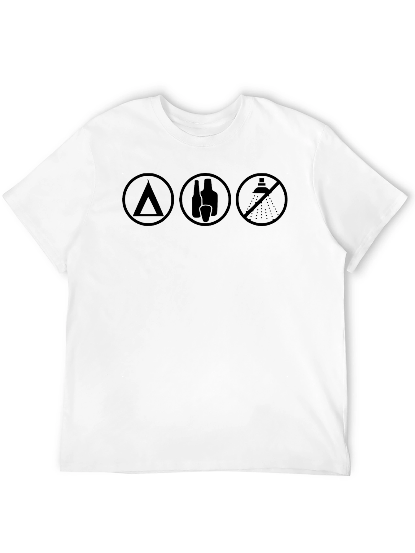 Camp Drink No Shower - Black T-Shirt