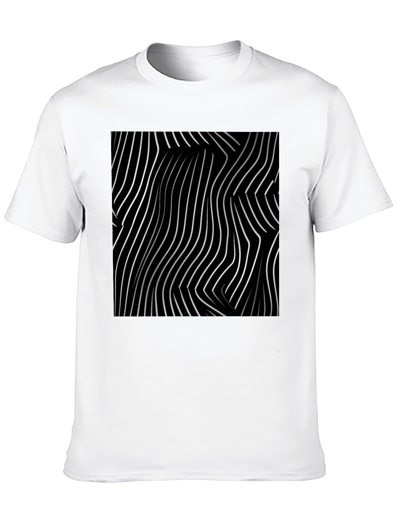 Abstract Lines Graphic Tee - Black