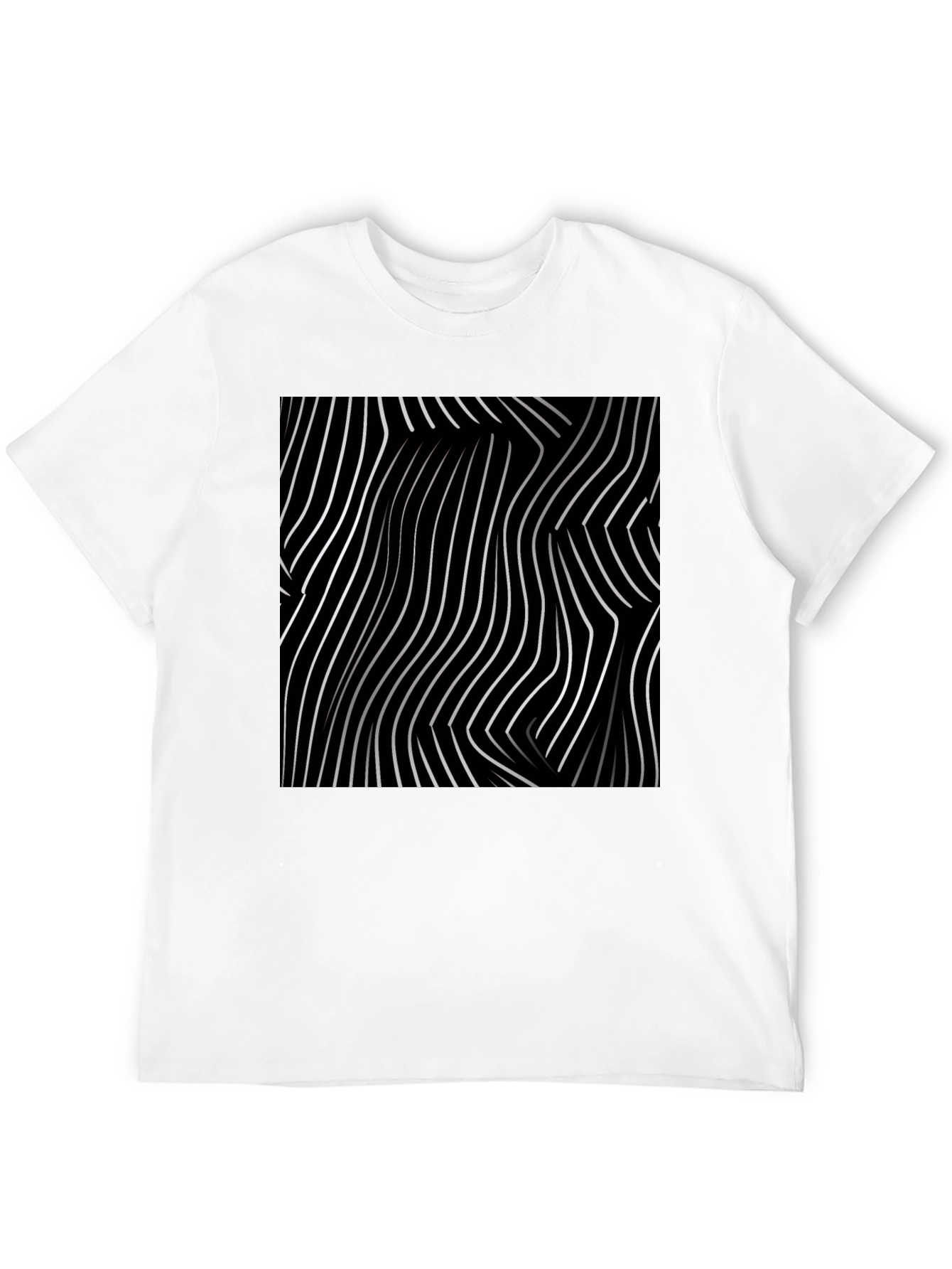 Abstract Lines Graphic Tee - Black