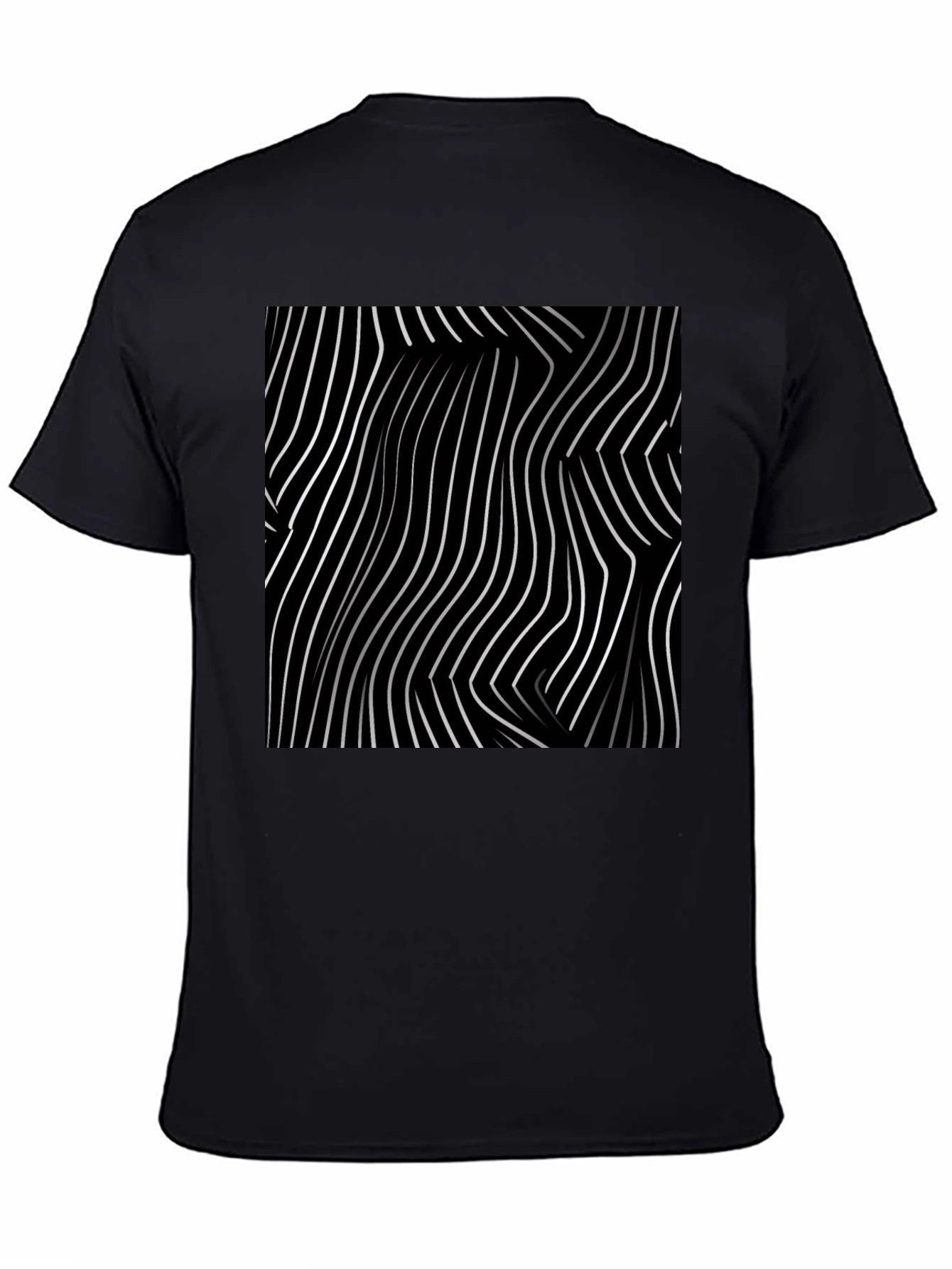 Abstract Lines Graphic Tee - Black