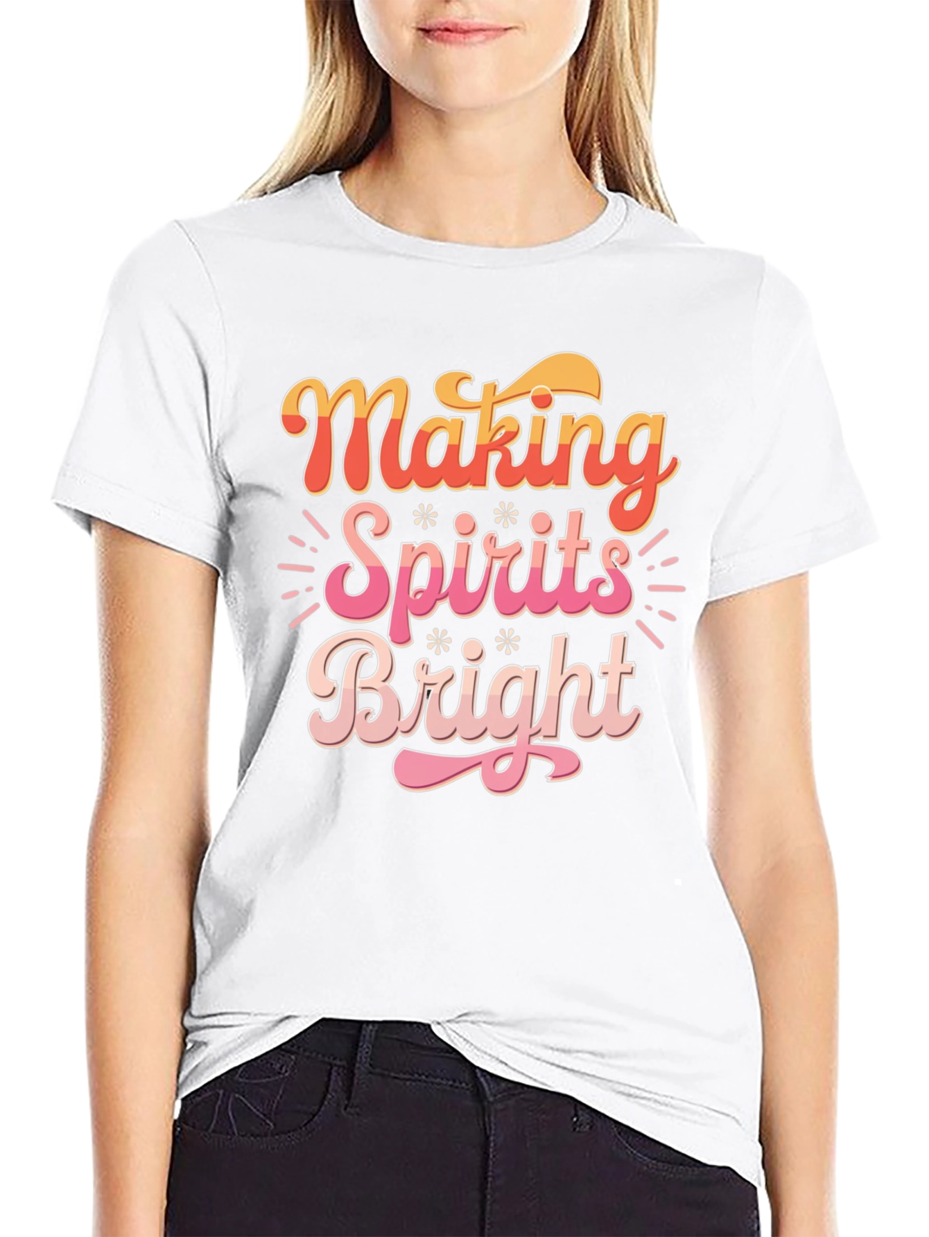 Making Spirits Bright Christmas Graphic Tee