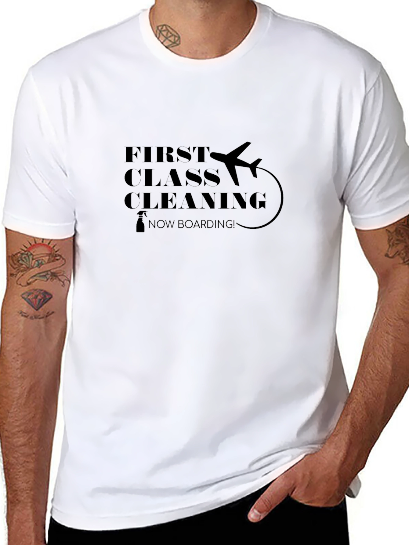 First Class Cleaning Black T-Shirt