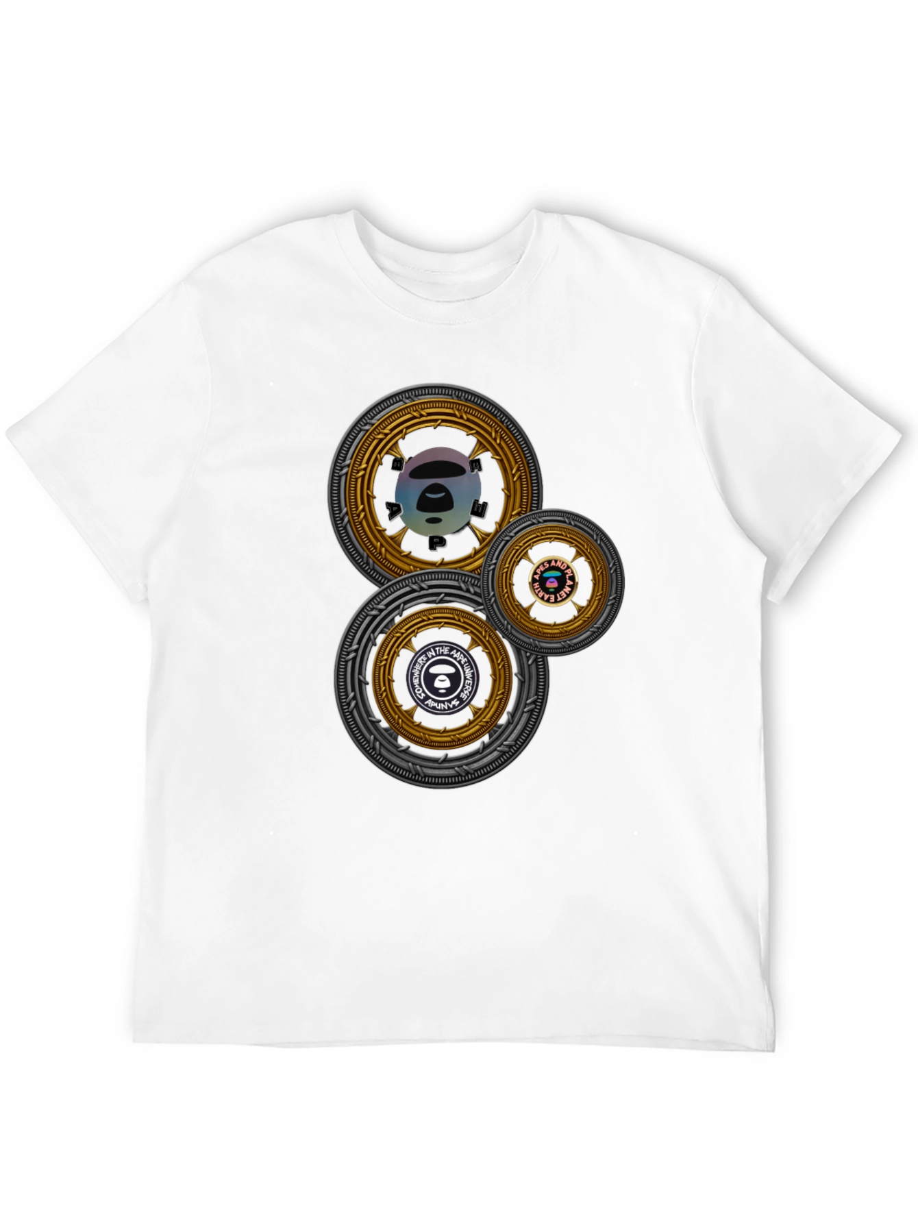 Circular Graphic Print Black T-Shirt