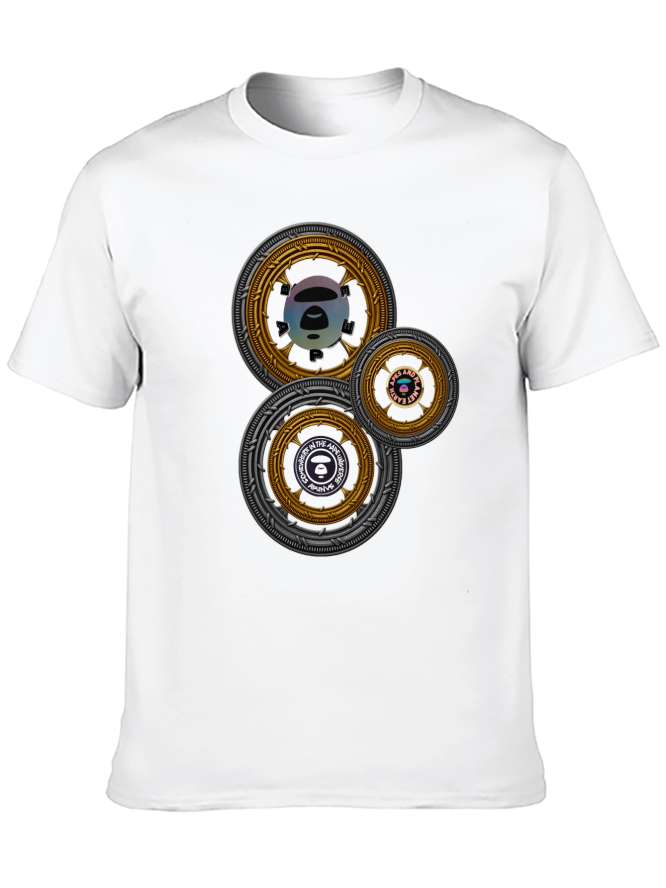 Circular Graphic Print Black T-Shirt