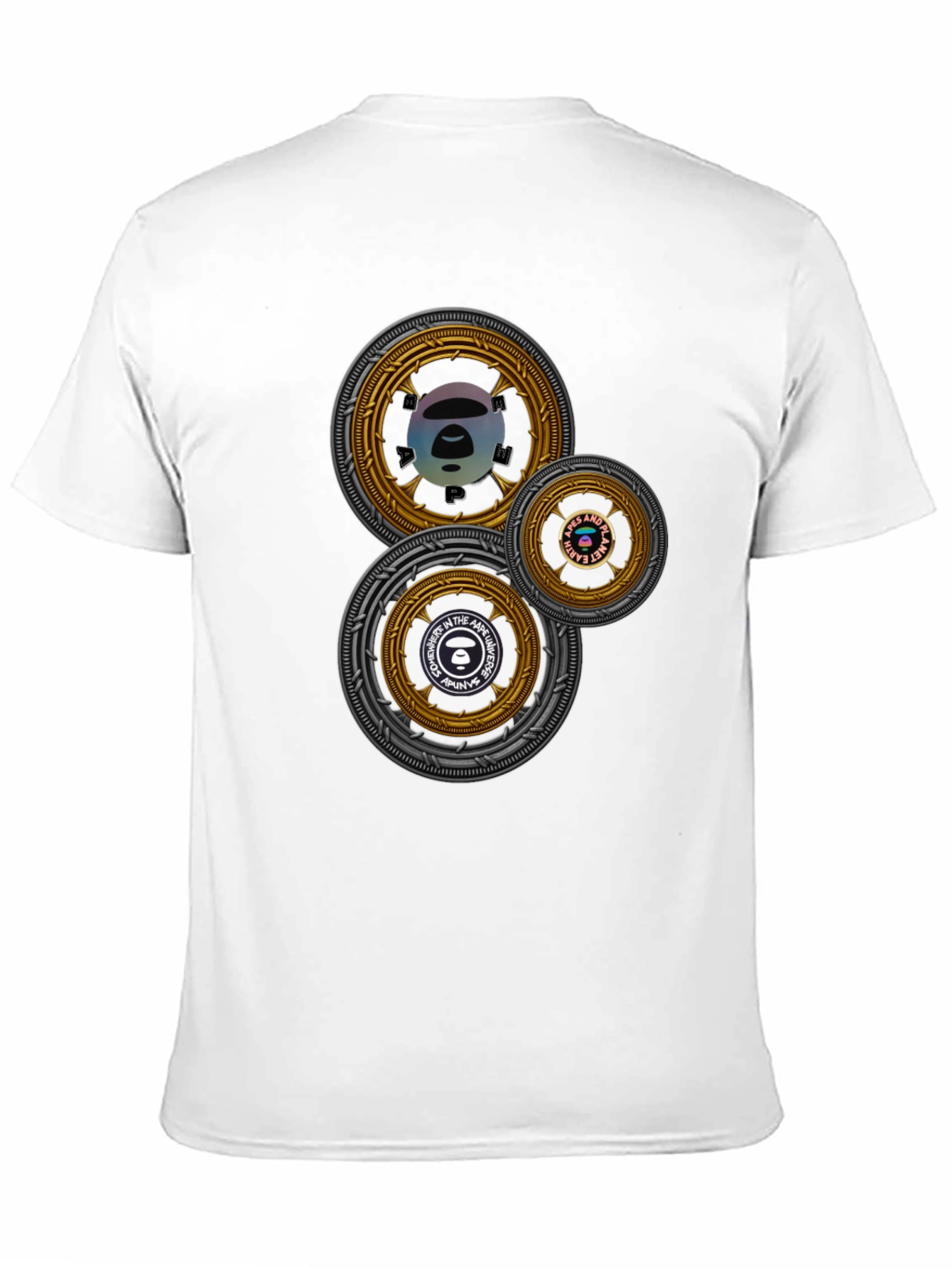 Circular Graphic Print Black T-Shirt