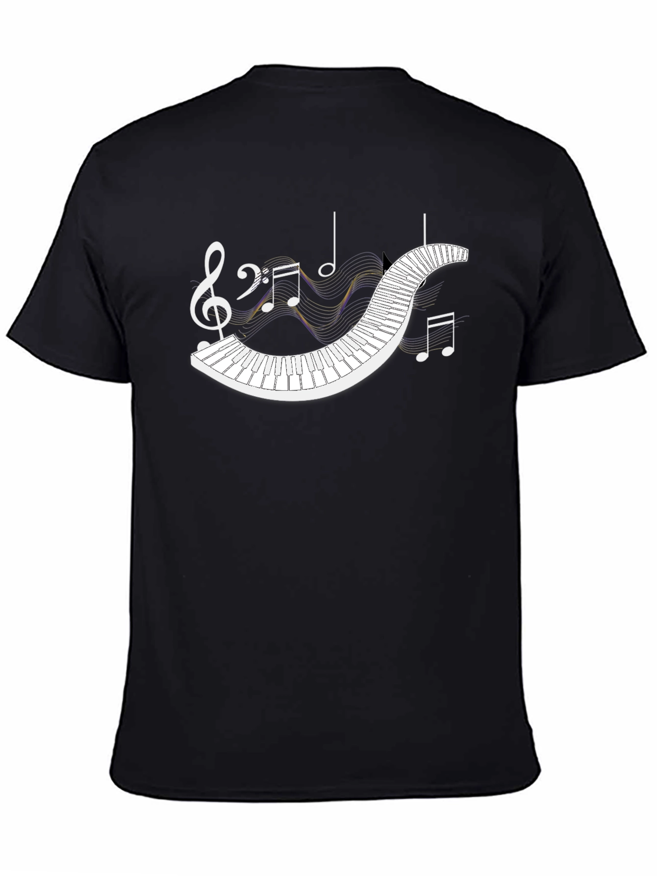 Musical Piano T-Shirt - Black Graphic Tee