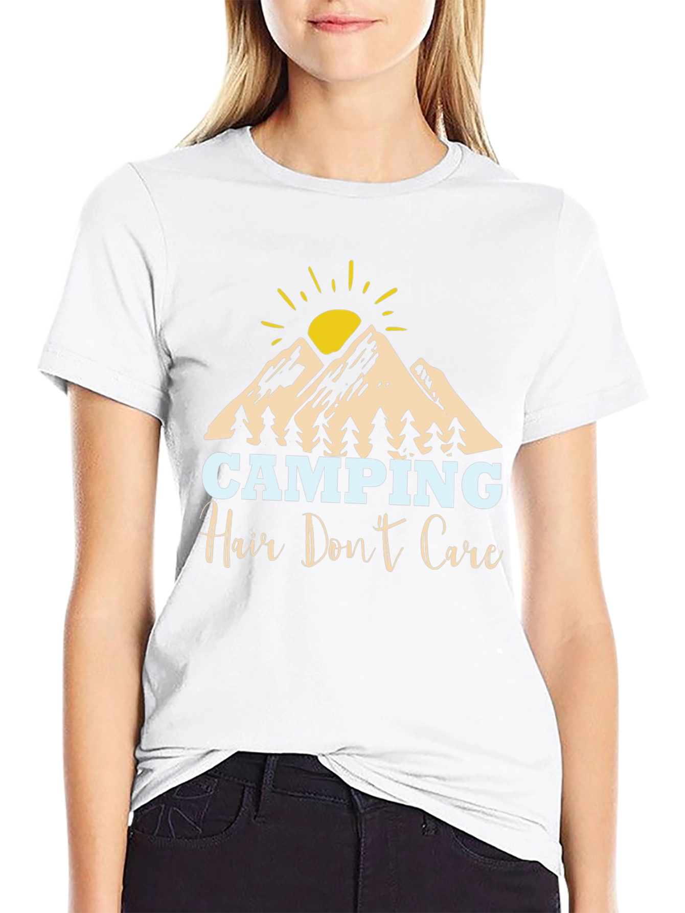 Camping Hair Dont Care Graphic Tee