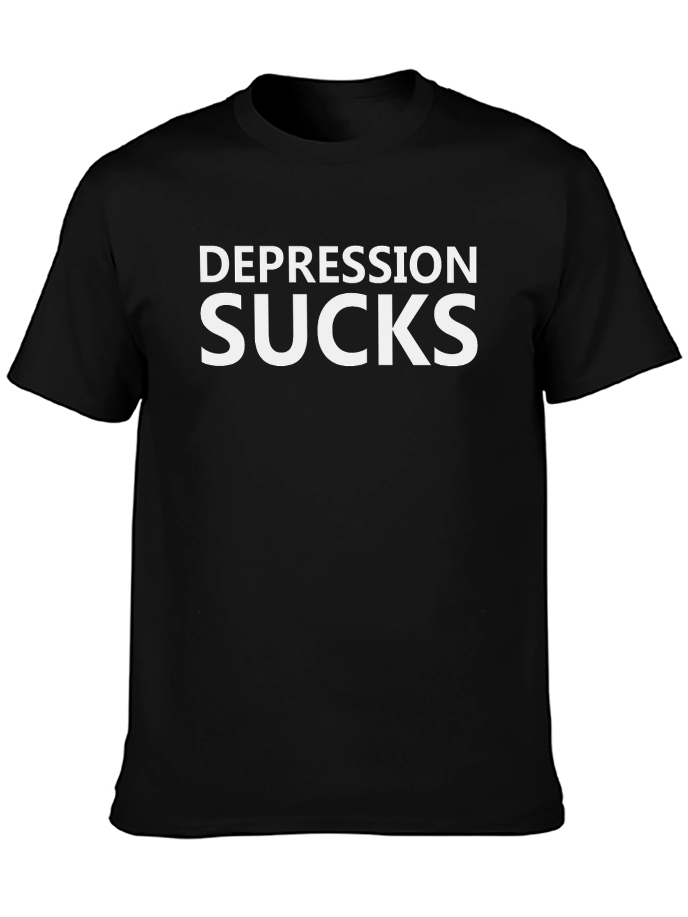Depression Sucks T-Shirt - Black Crew Neck Tee