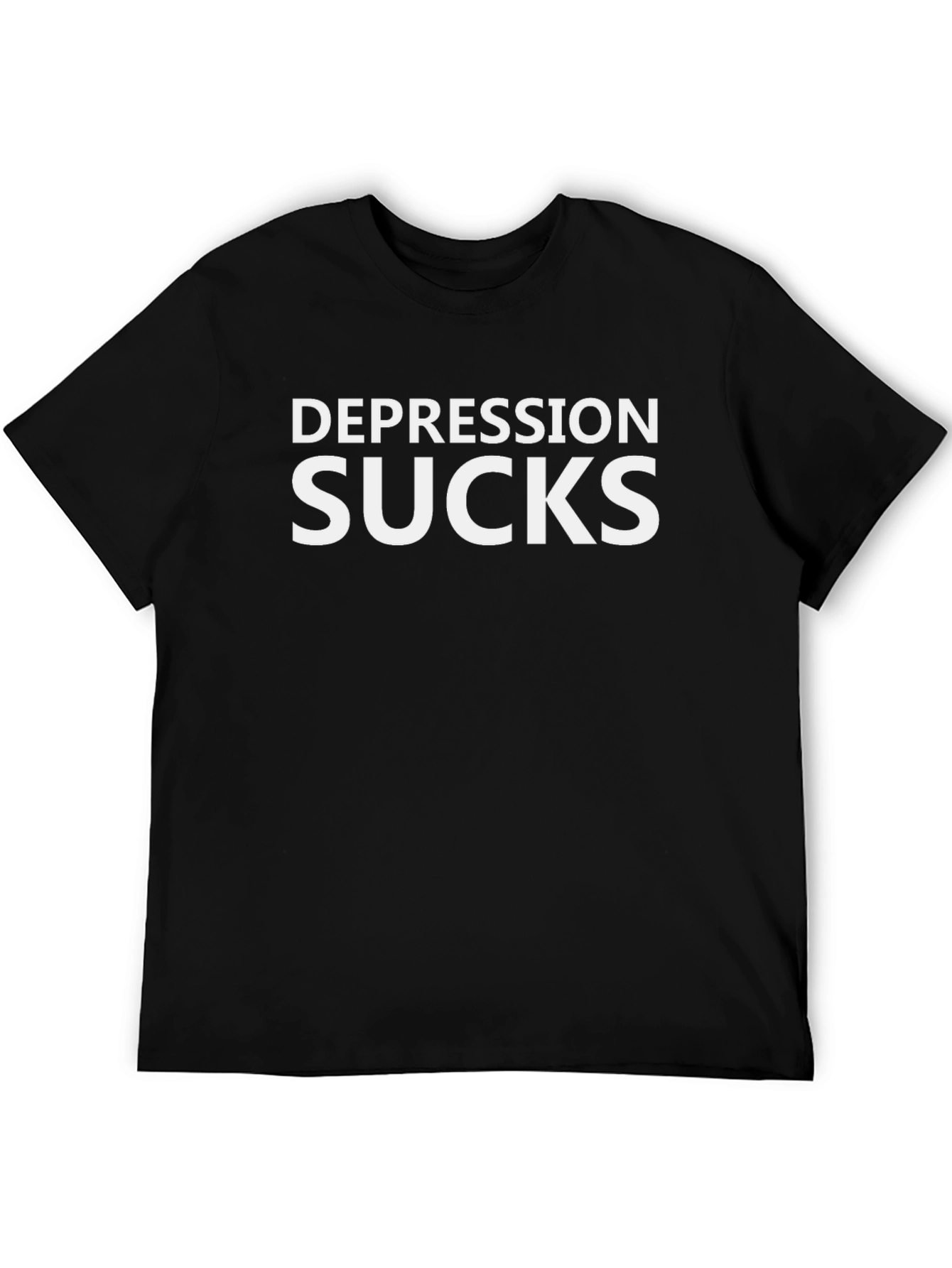 Depression Sucks T-Shirt - Black Crew Neck Tee