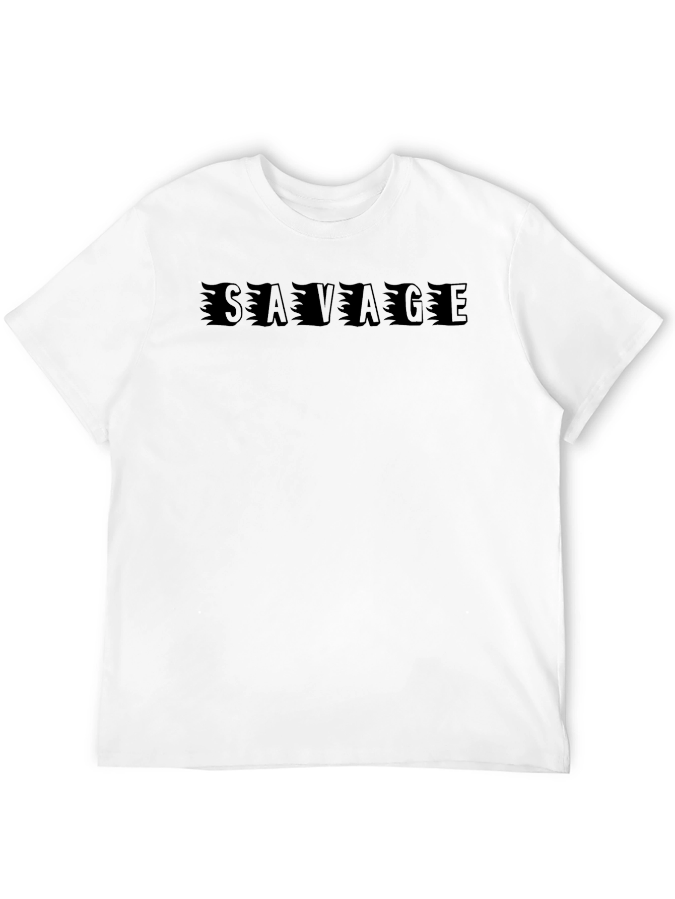 Savage Graphic Print T-Shirt - Casual Black Tee