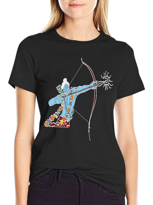 Lord Rama Graphic Tee - Black Cotton T-Shirt