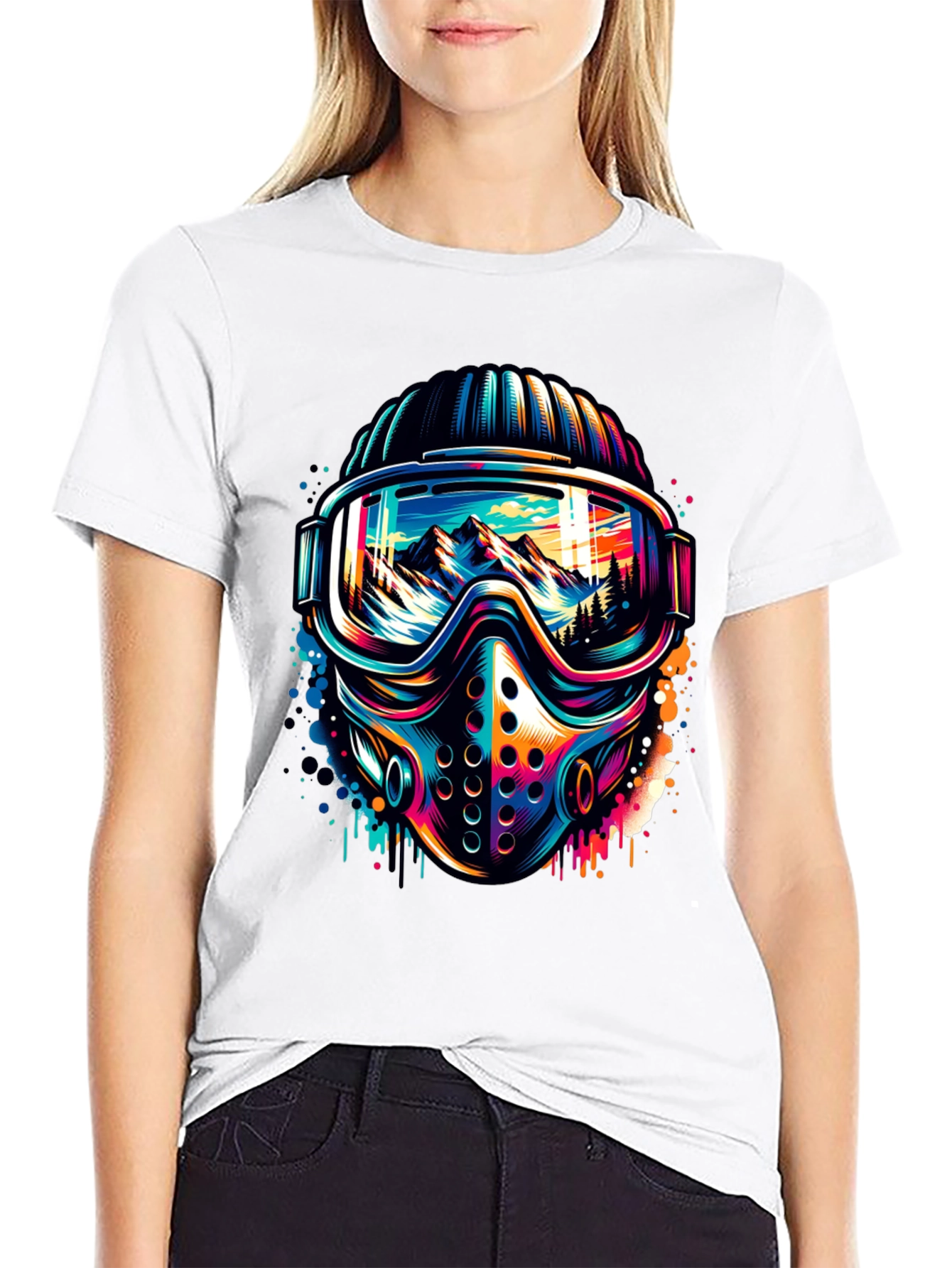 Vibrant Ski Mask Graphic Tee