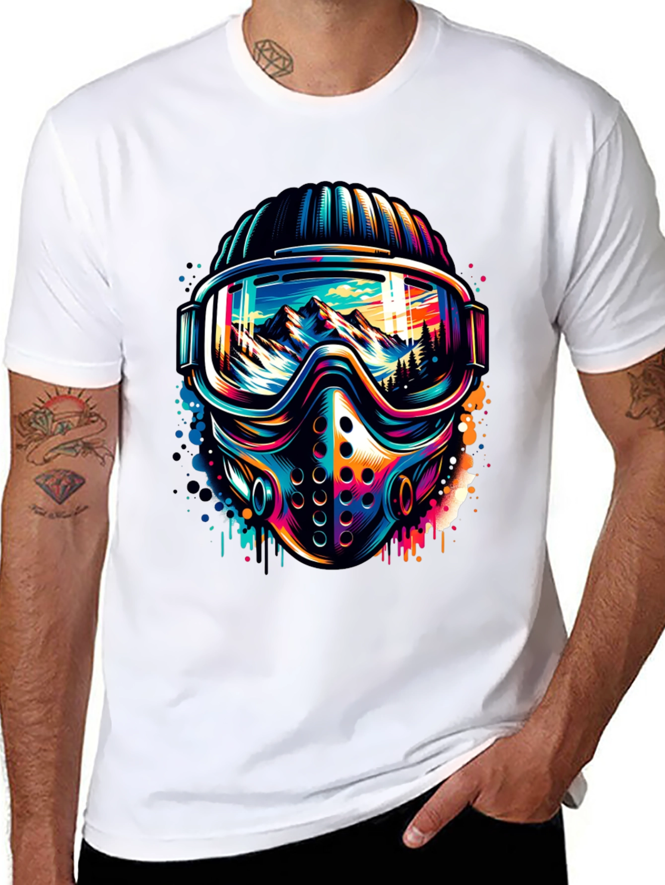 Vibrant Ski Mask Graphic Tee