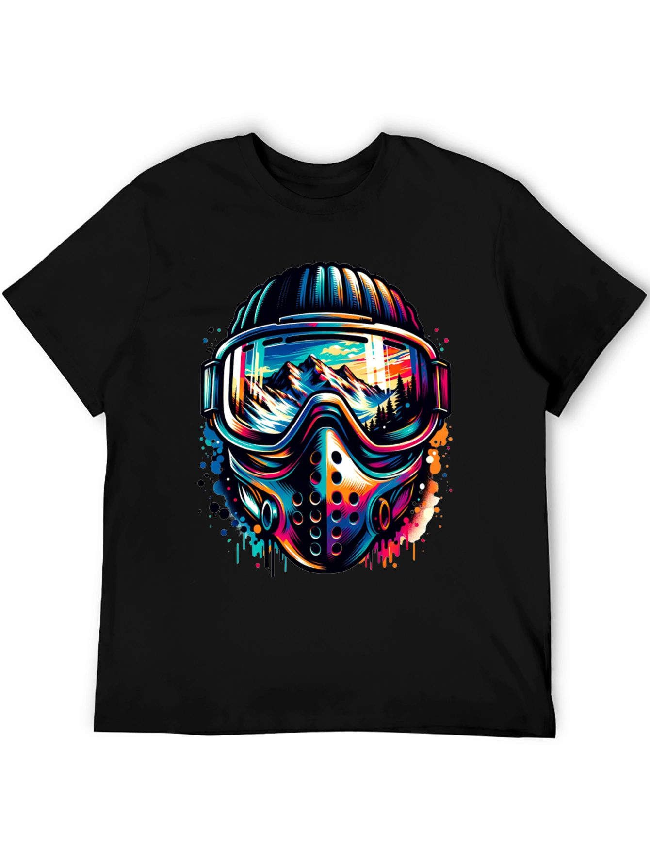 Vibrant Ski Mask Graphic Tee