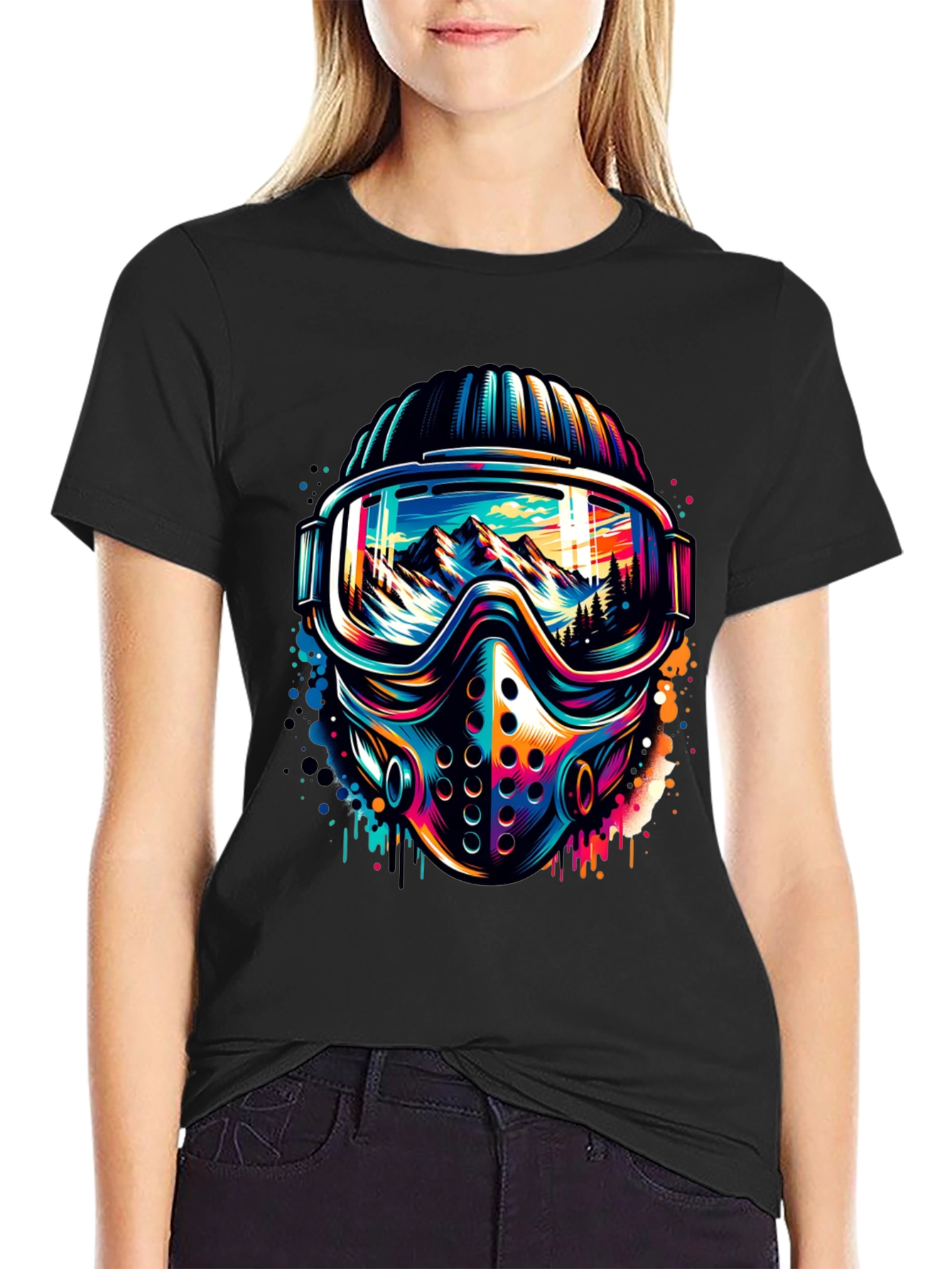 Vibrant Ski Mask Graphic Tee