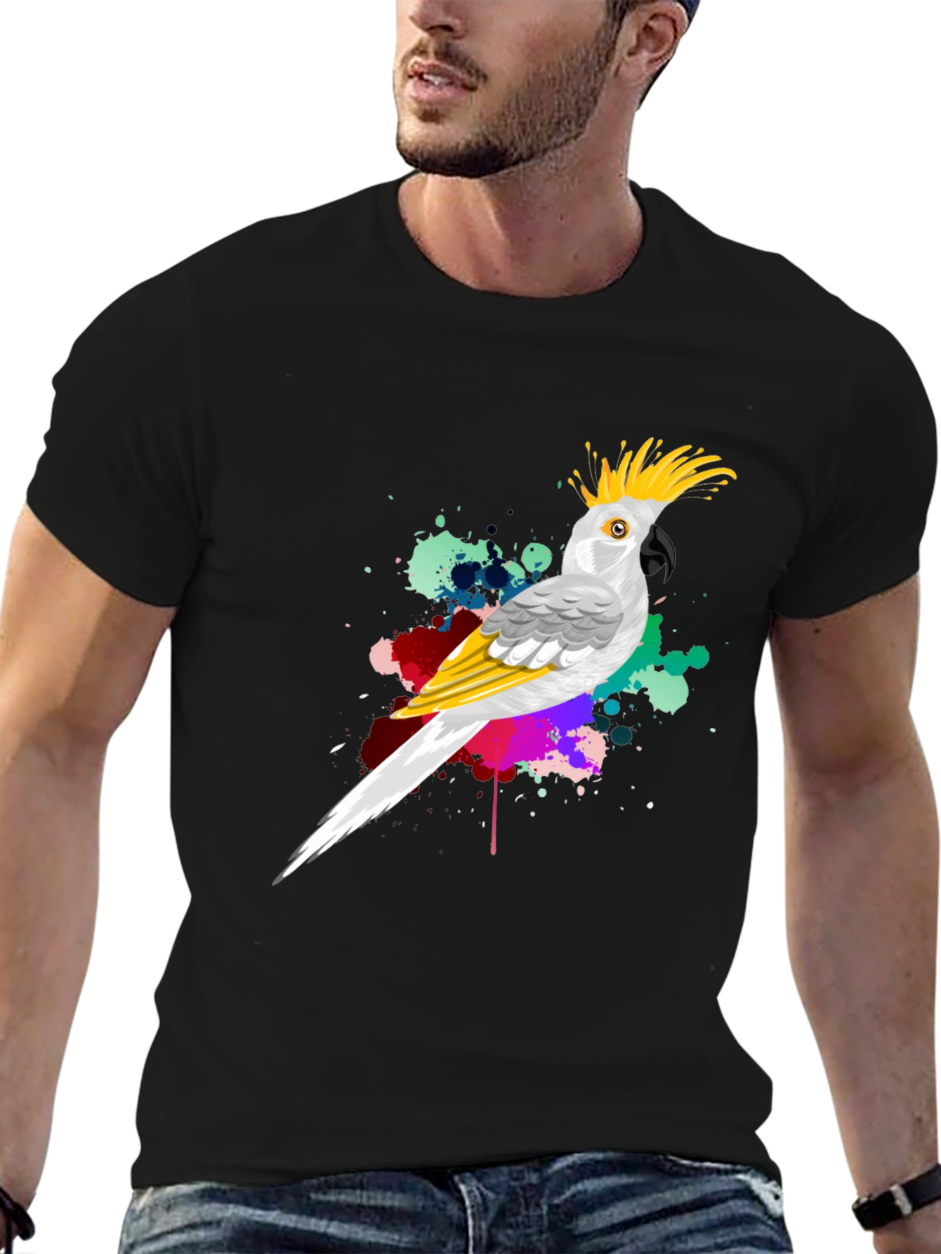 Parrot Splash Mens Graphic Tee
