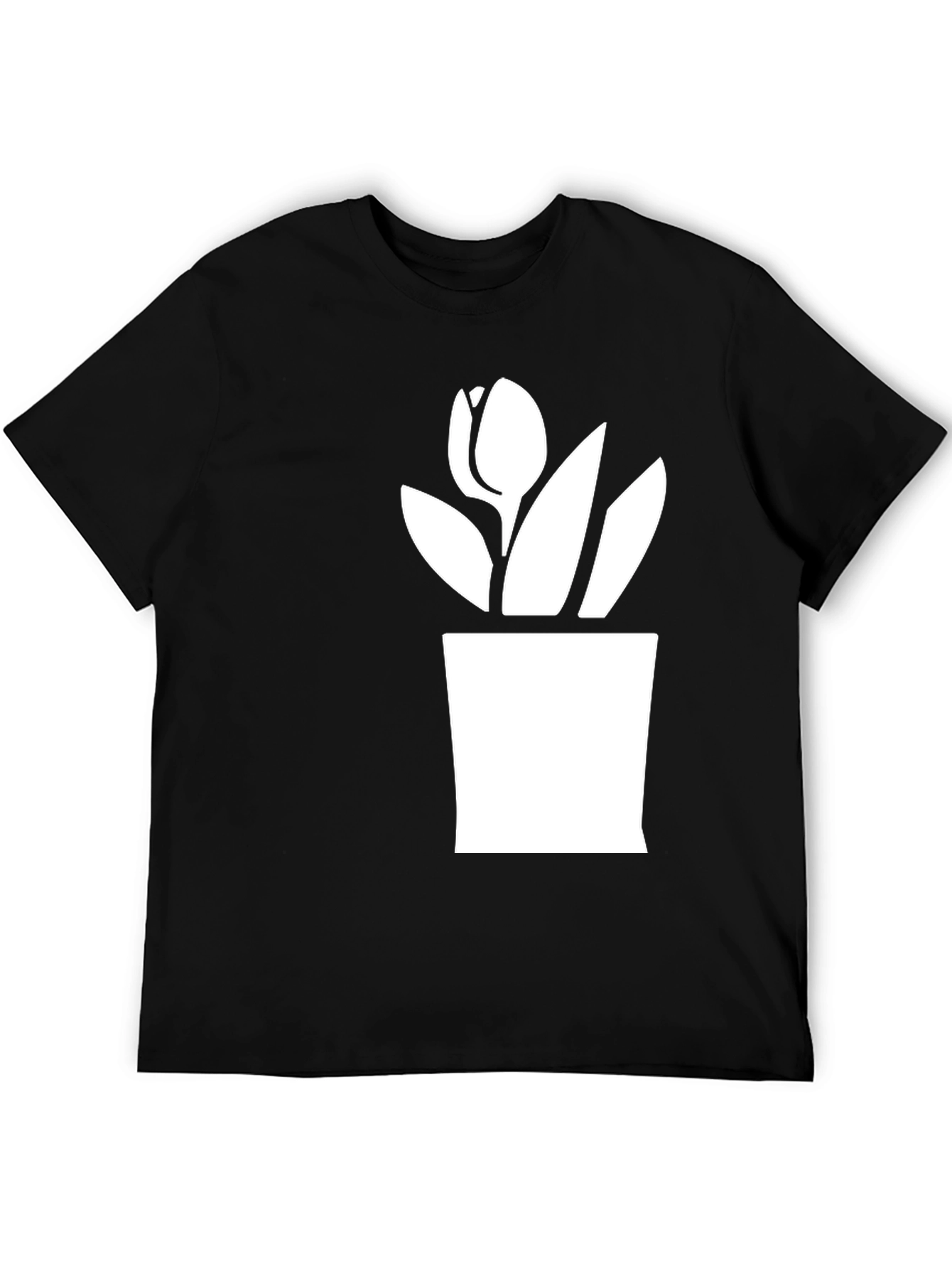 Black Tulip Plant Graphic T-Shirt