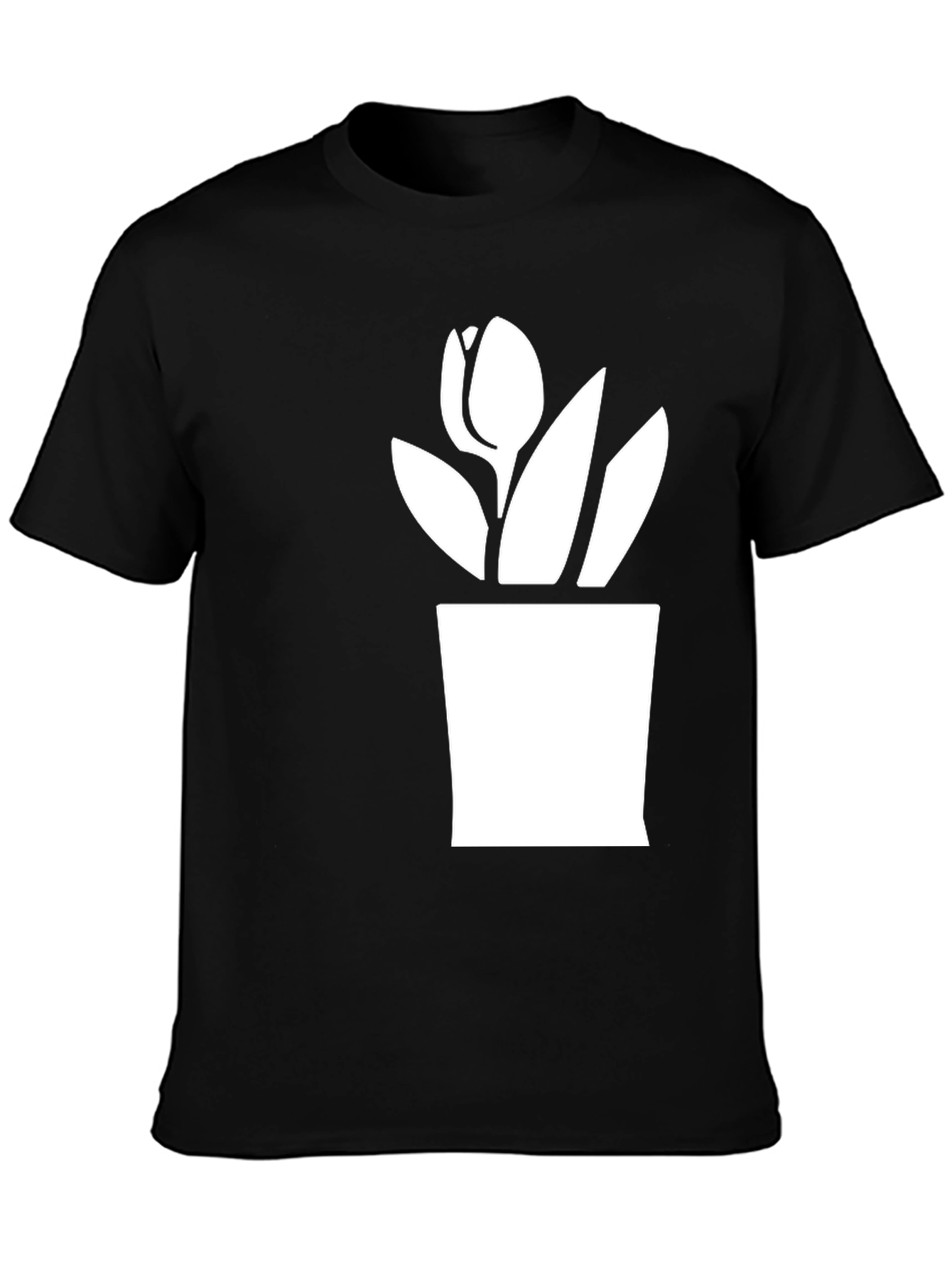 Black Tulip Plant Graphic T-Shirt