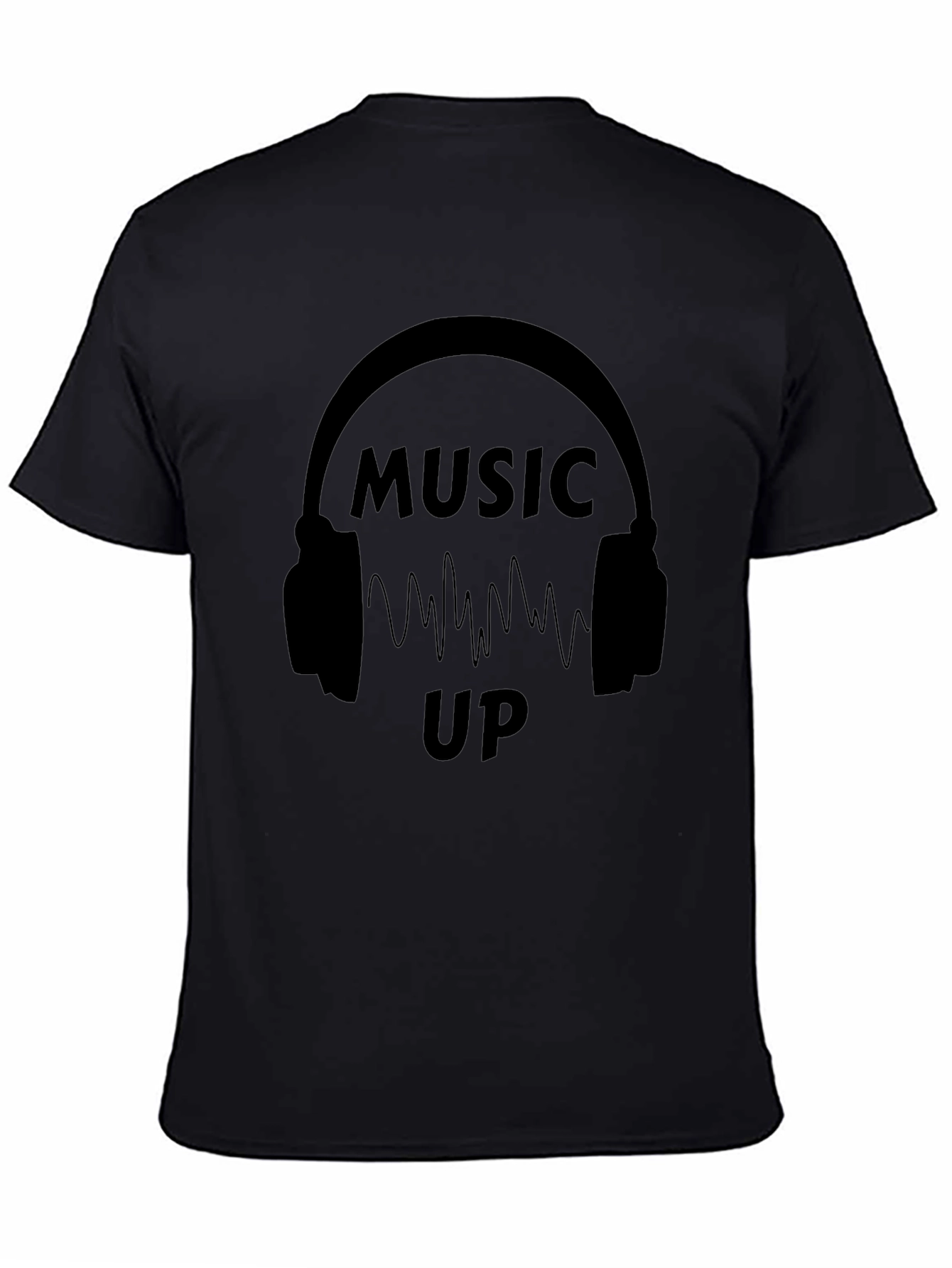 Music Up Black Graphic T-Shirt