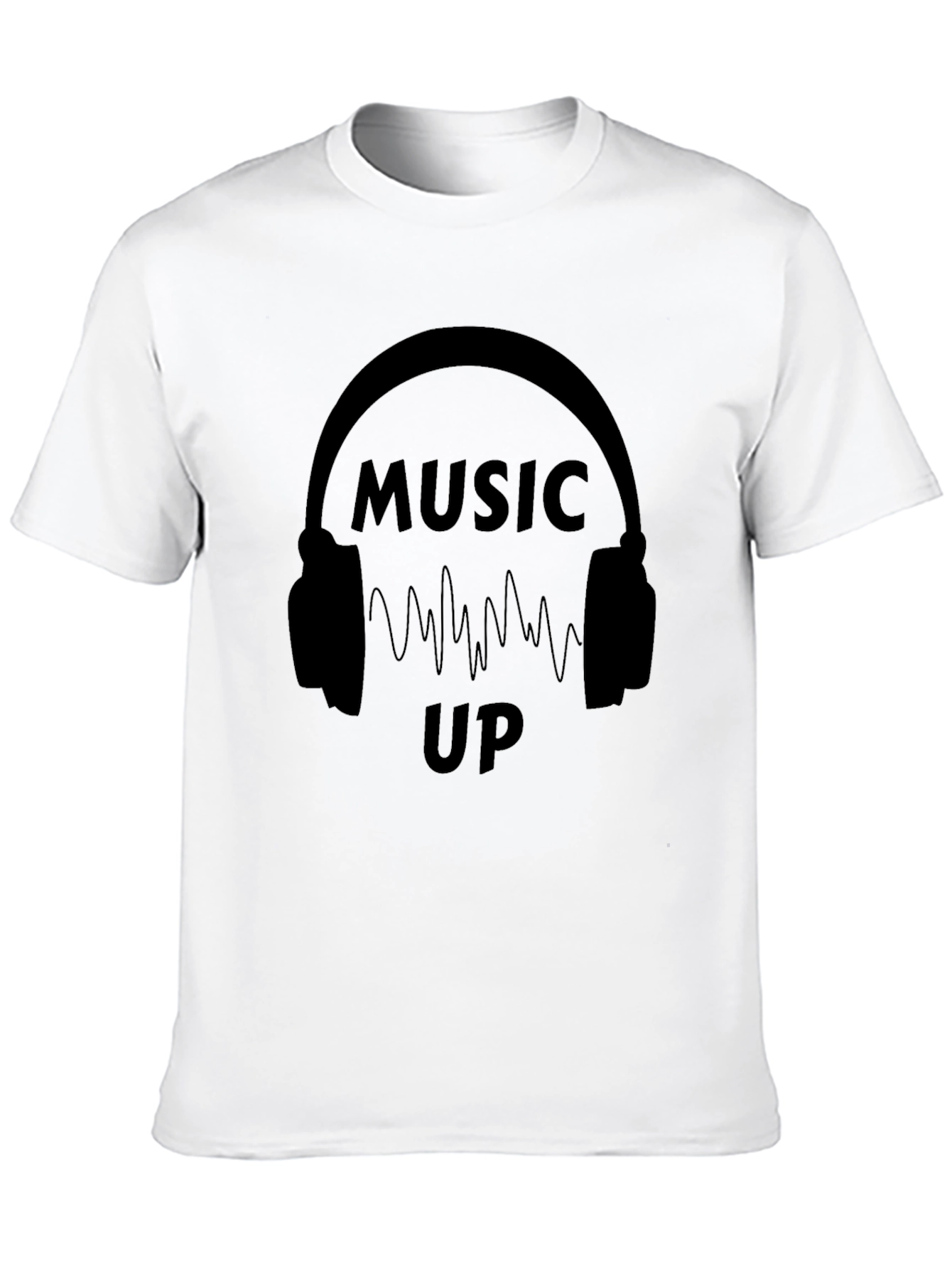 Music Up Black Graphic T-Shirt