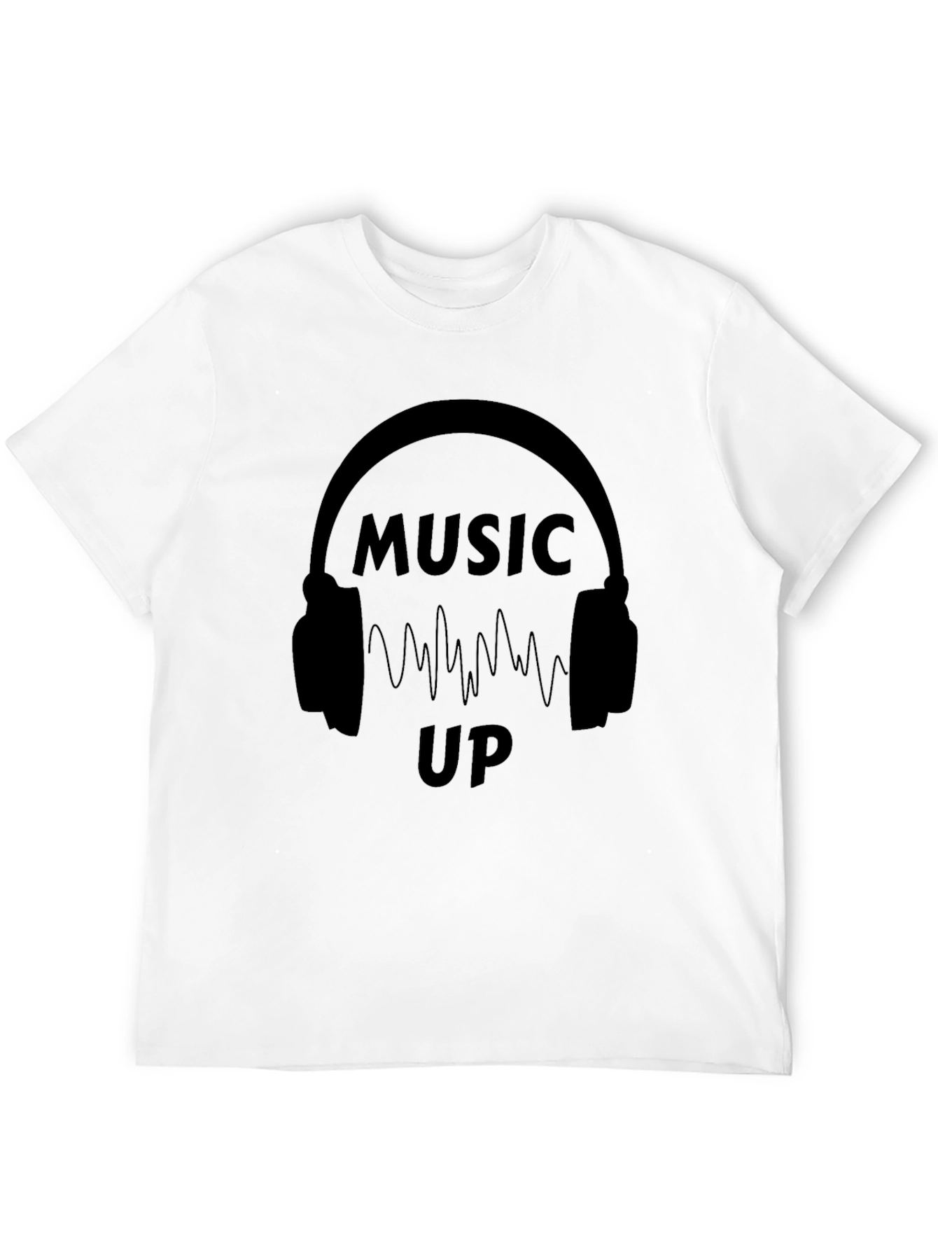 Music Up Black Graphic T-Shirt