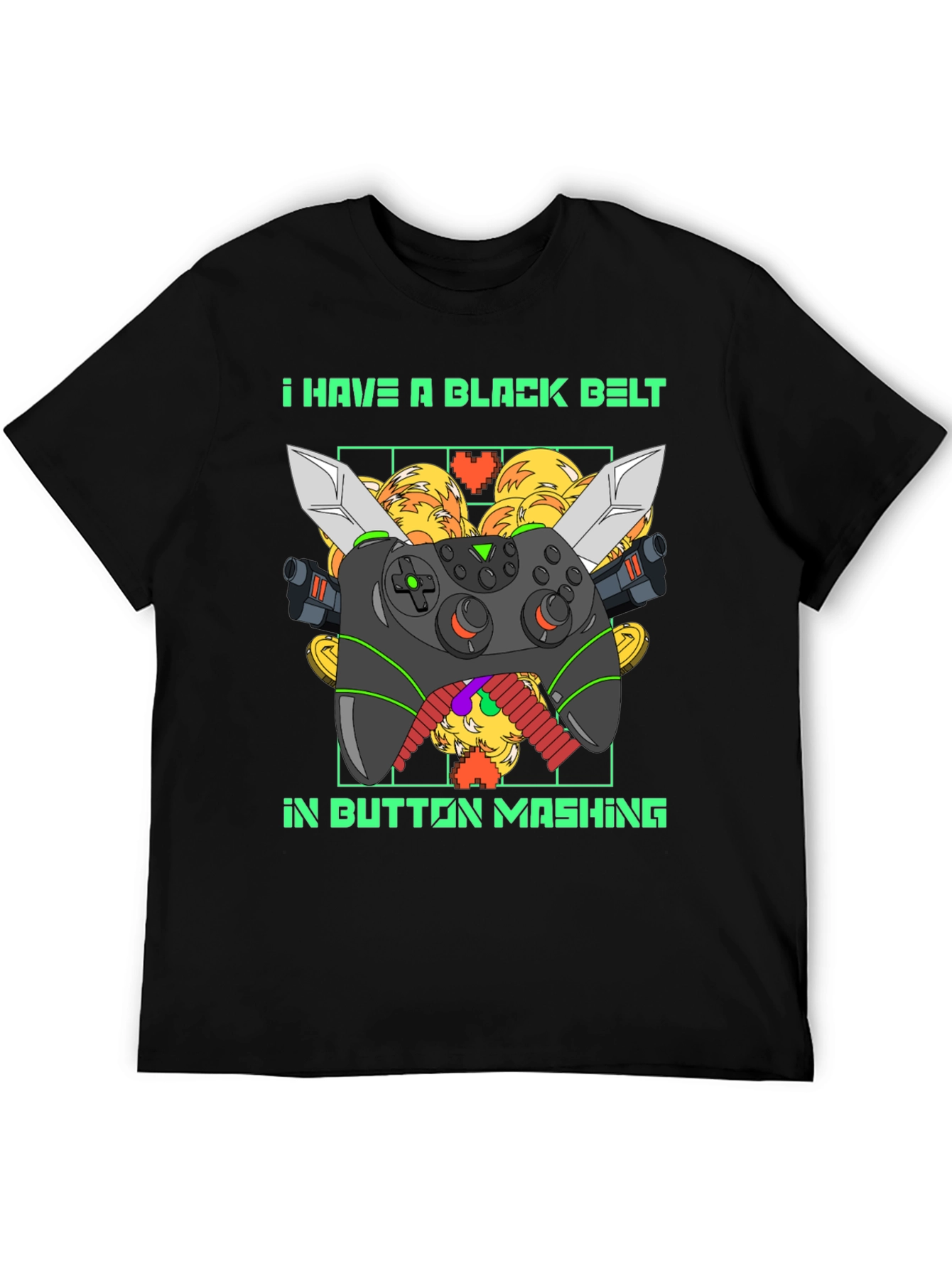 Black Belt Button Mashing Gamer T-Shirt