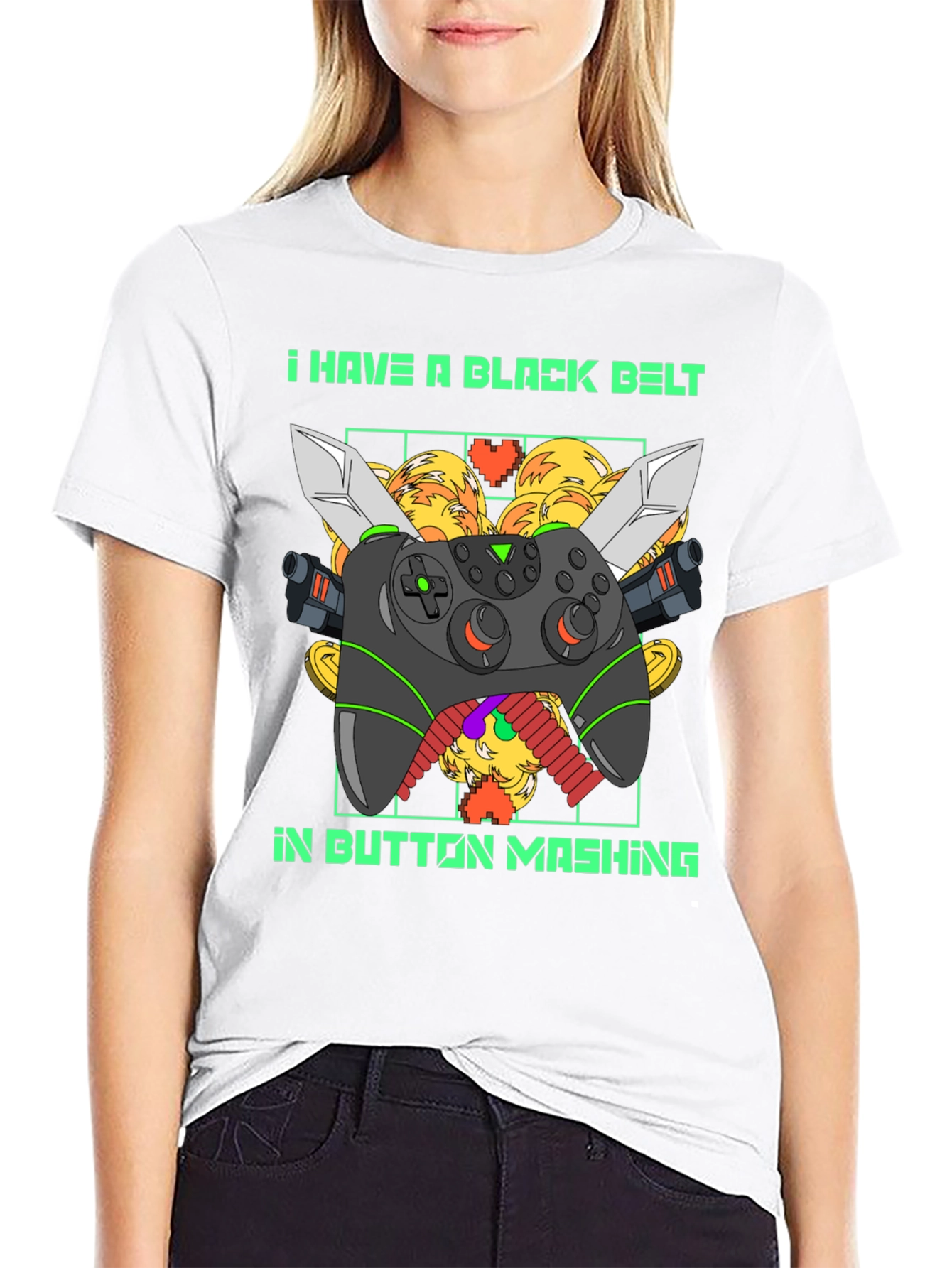 Black Belt Button Mashing Gamer T-Shirt