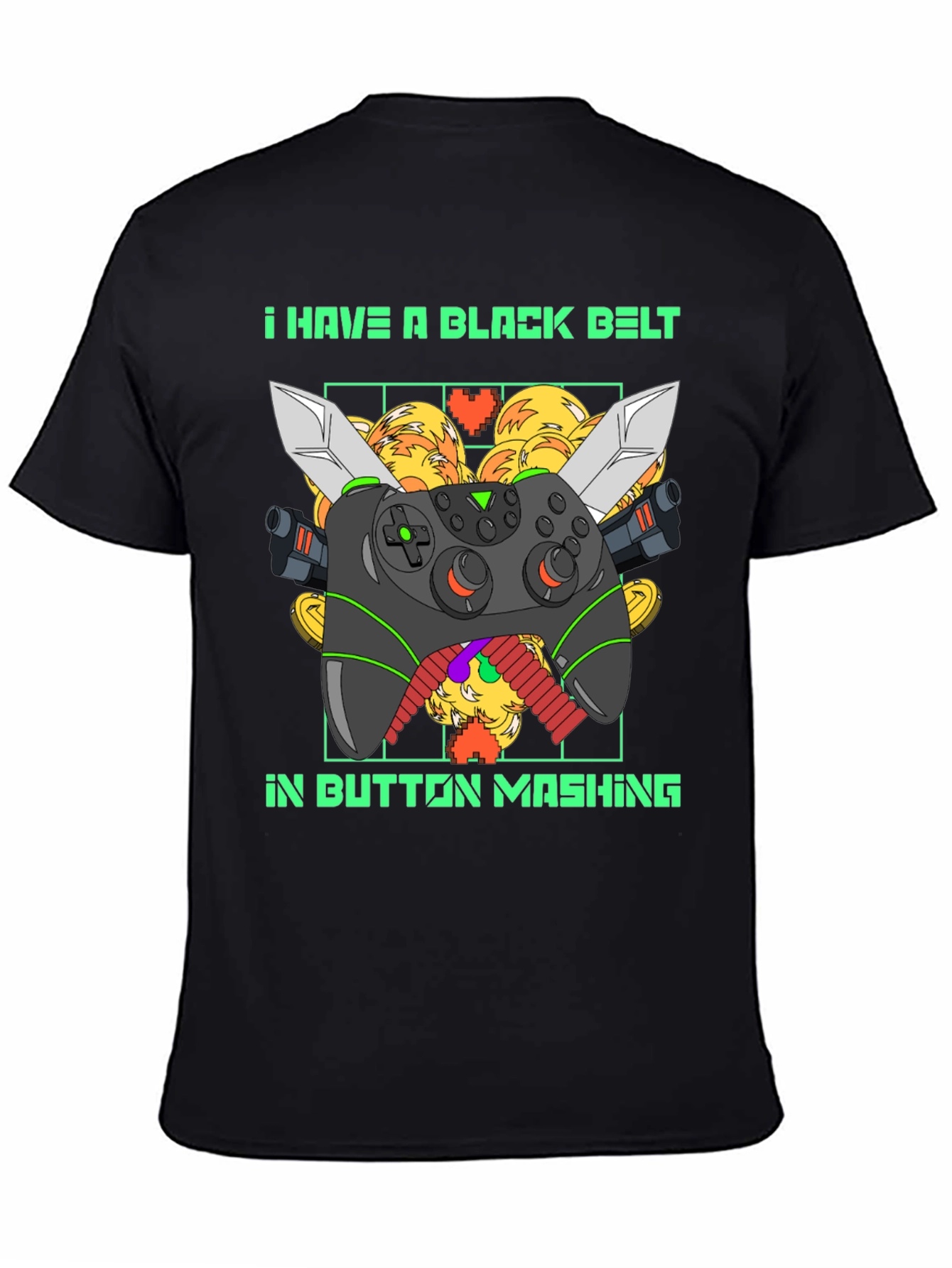Black Belt Button Mashing Gamer T-Shirt