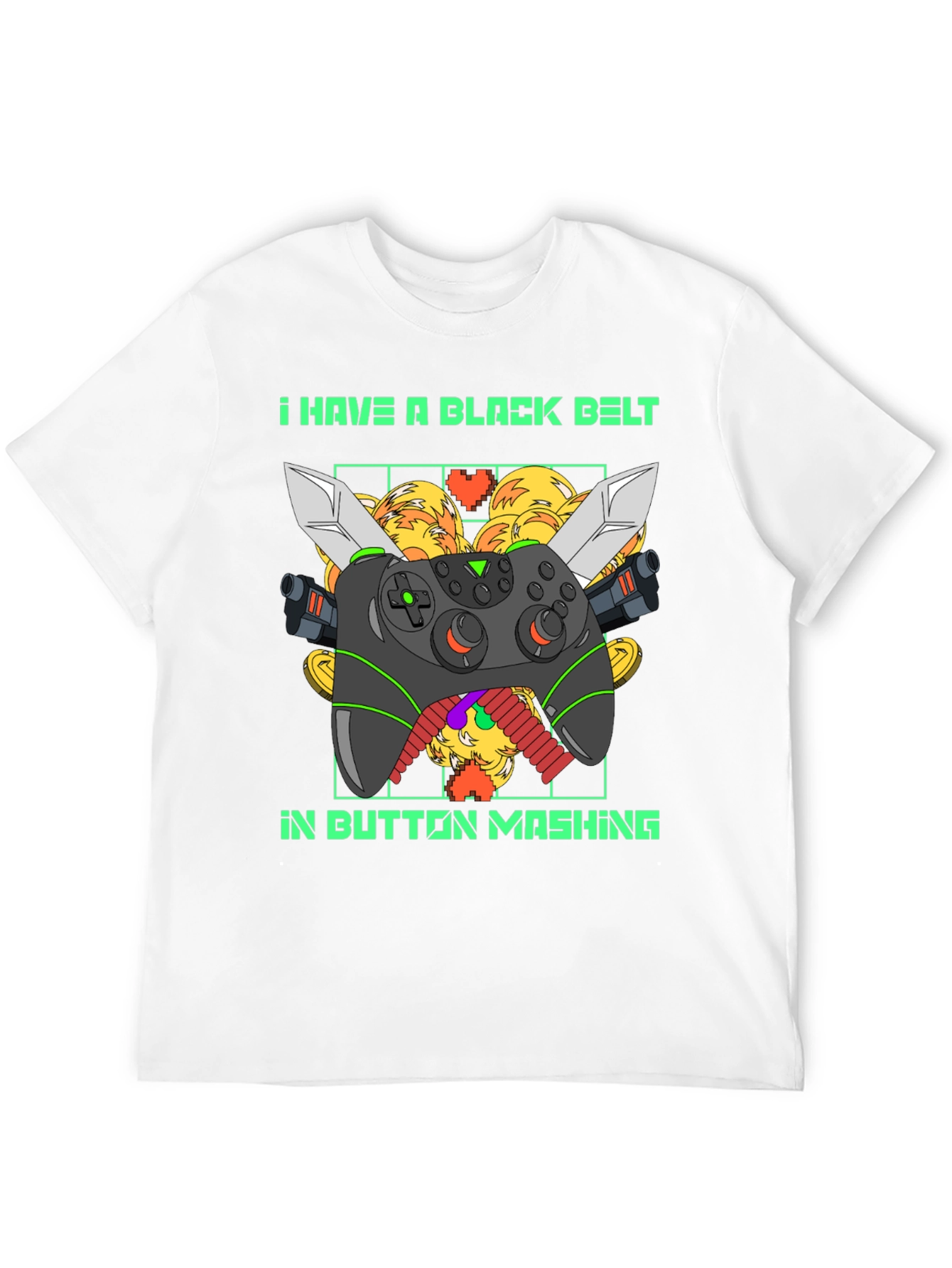 Black Belt Button Mashing Gamer T-Shirt
