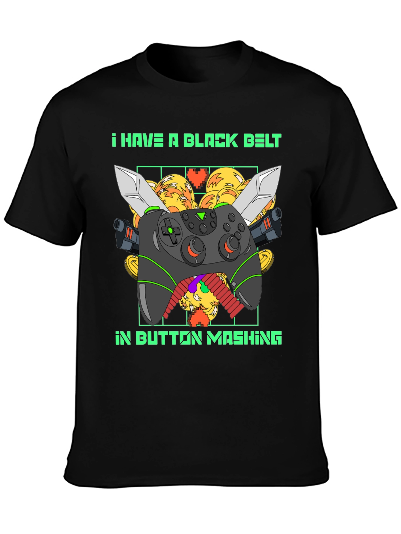 Black Belt Button Mashing Gamer T-Shirt