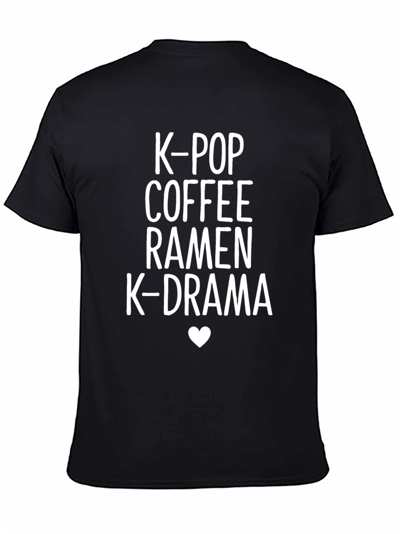 K-Pop Coffee Ramen K-Drama Black T-Shirt