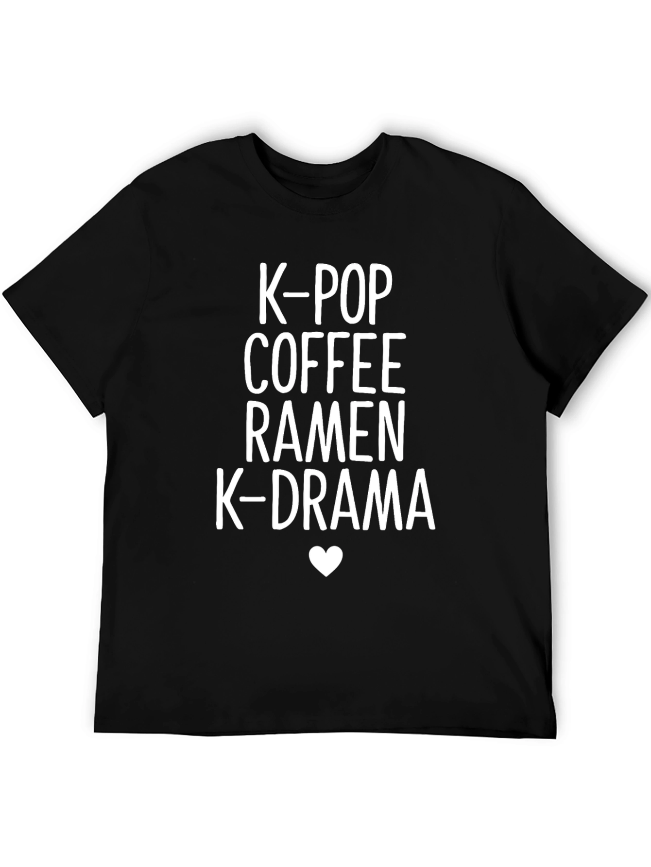 K-Pop Coffee Ramen K-Drama Black T-Shirt