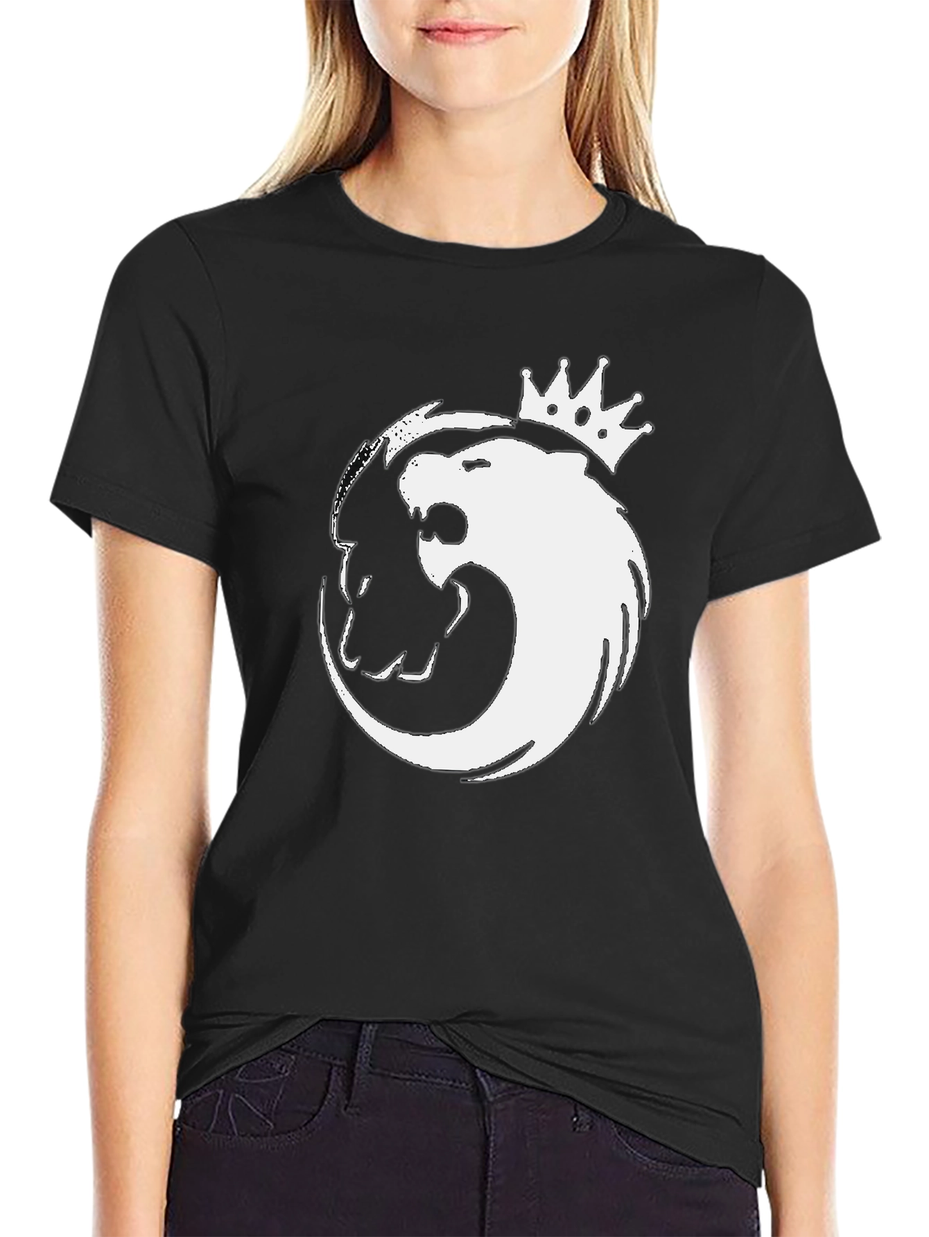 Lion King Yin Yang Graphic Black T-Shirt
