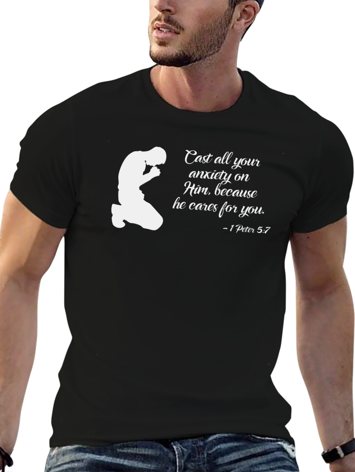 Faith-Based Tee: Cast All Your Anxiety on Him T-Shirt