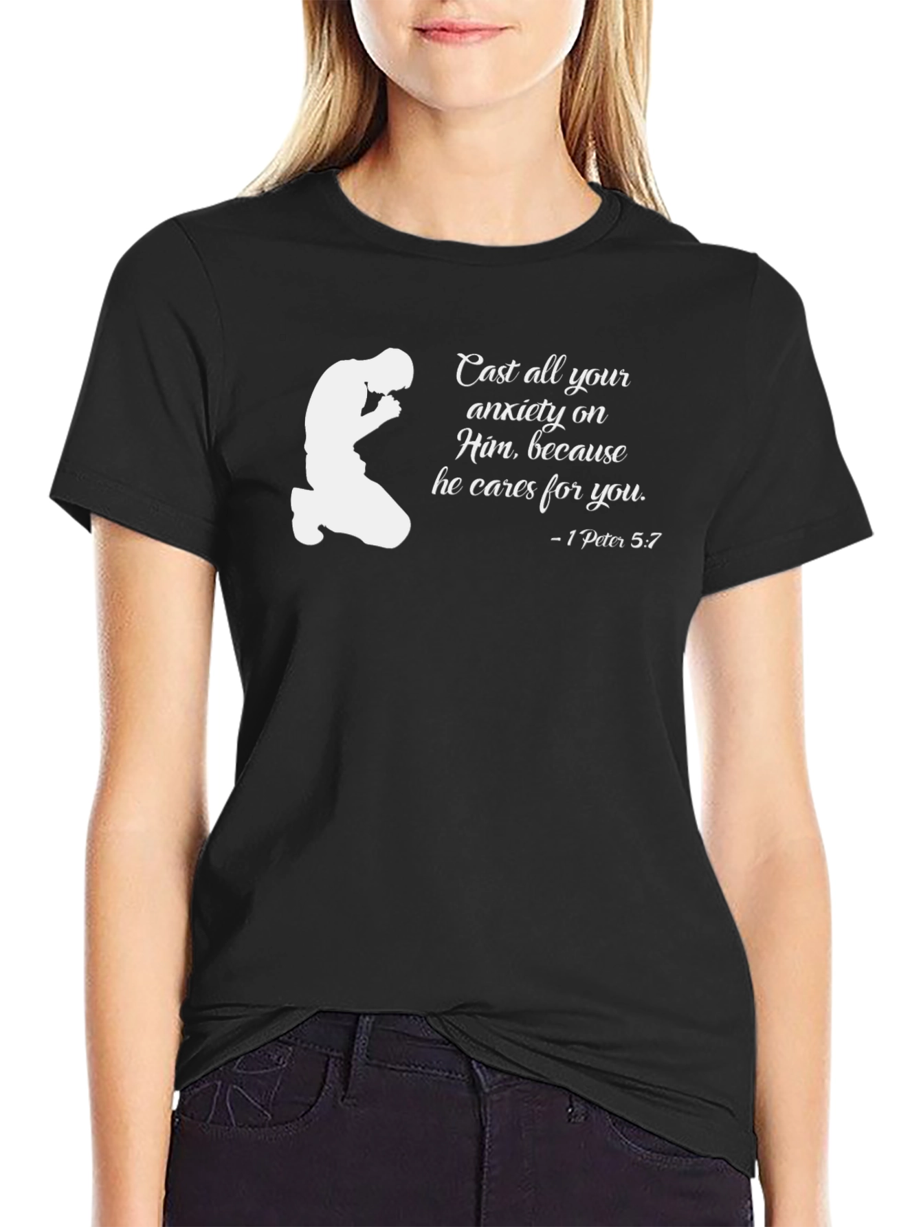 Faith-Based Tee: Cast All Your Anxiety on Him T-Shirt