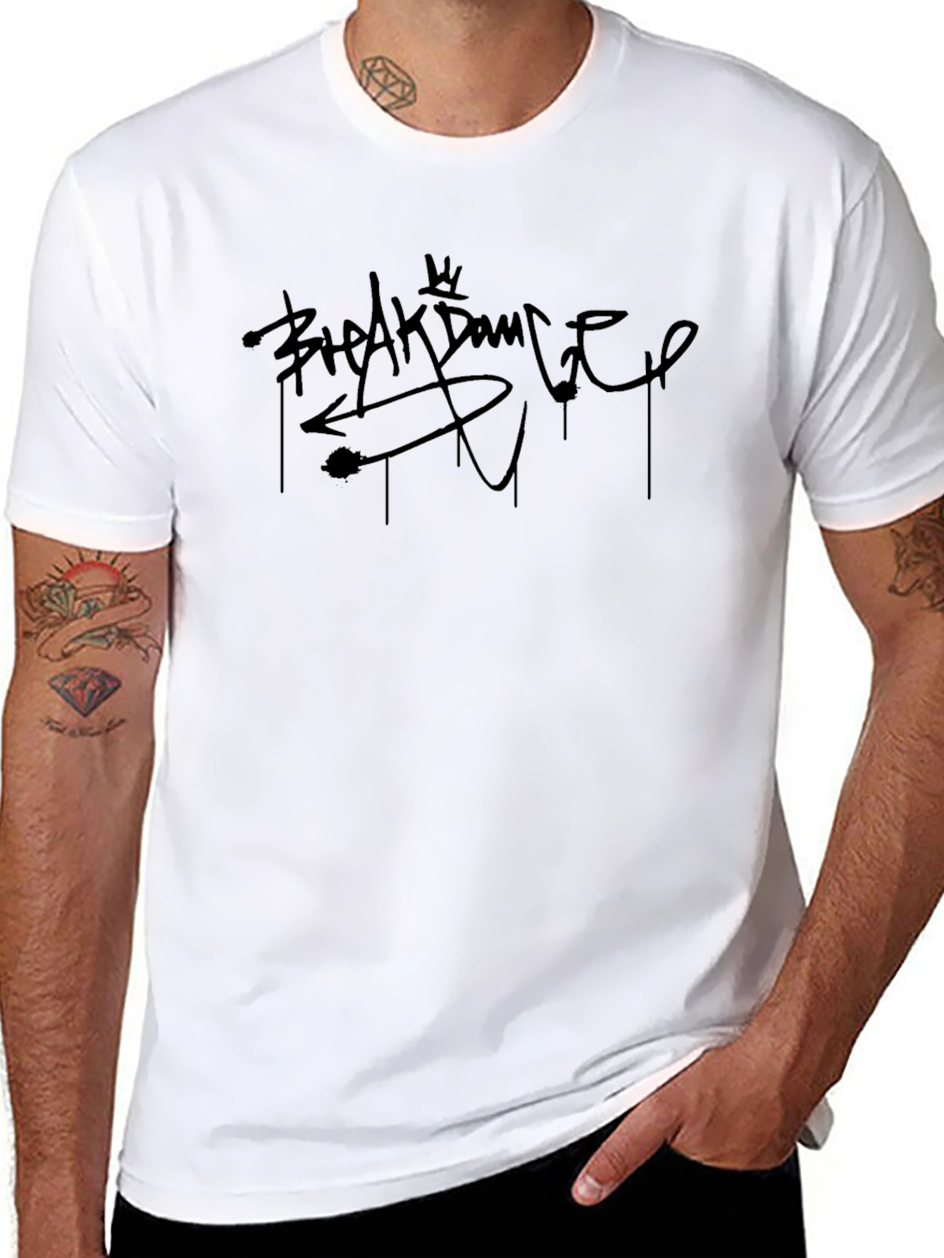 Breakdance Crew Neck T-Shirt Stylish Streetwear Design