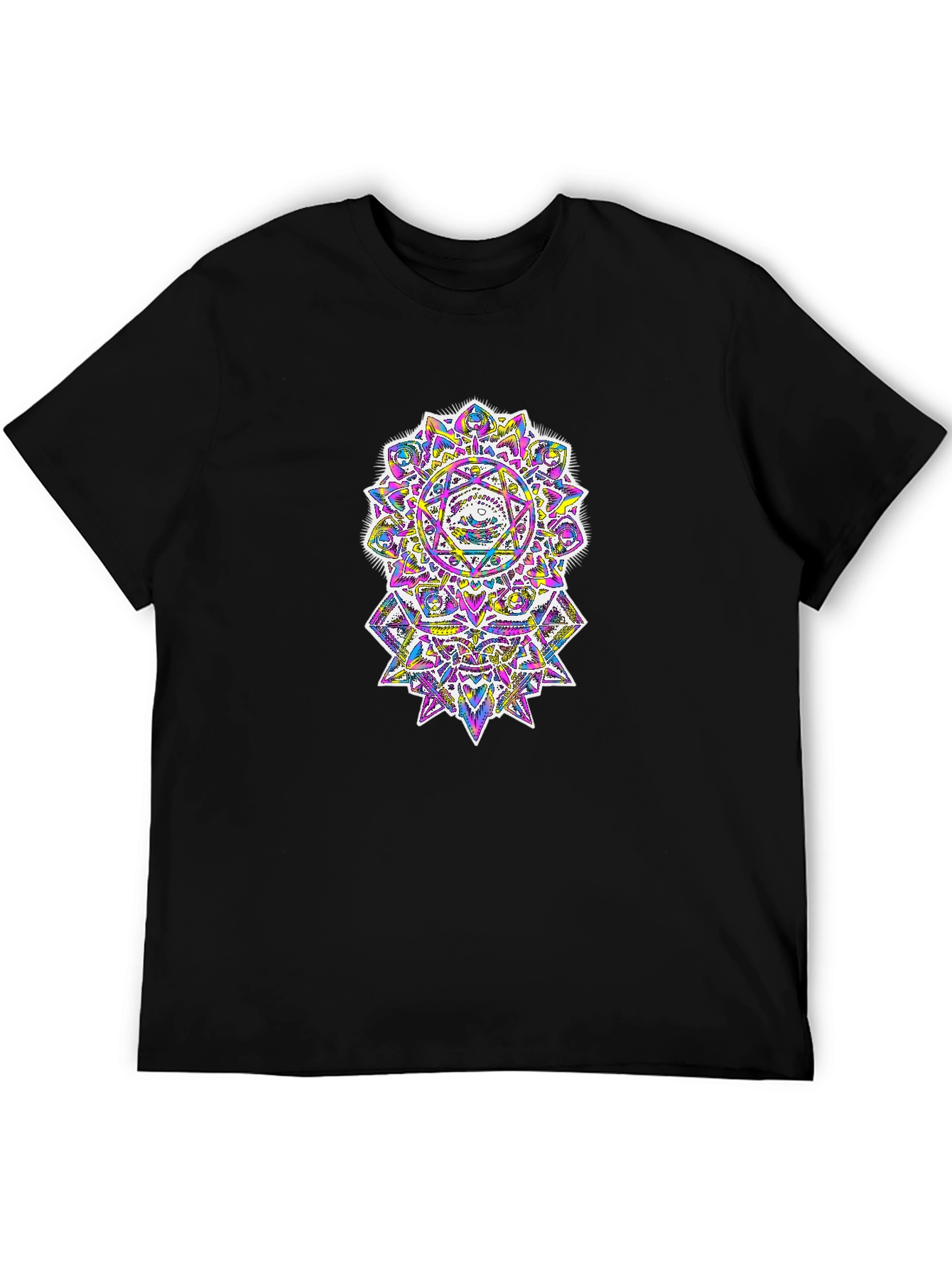 Psychedelic Mandala Graphic Black T-Shirt