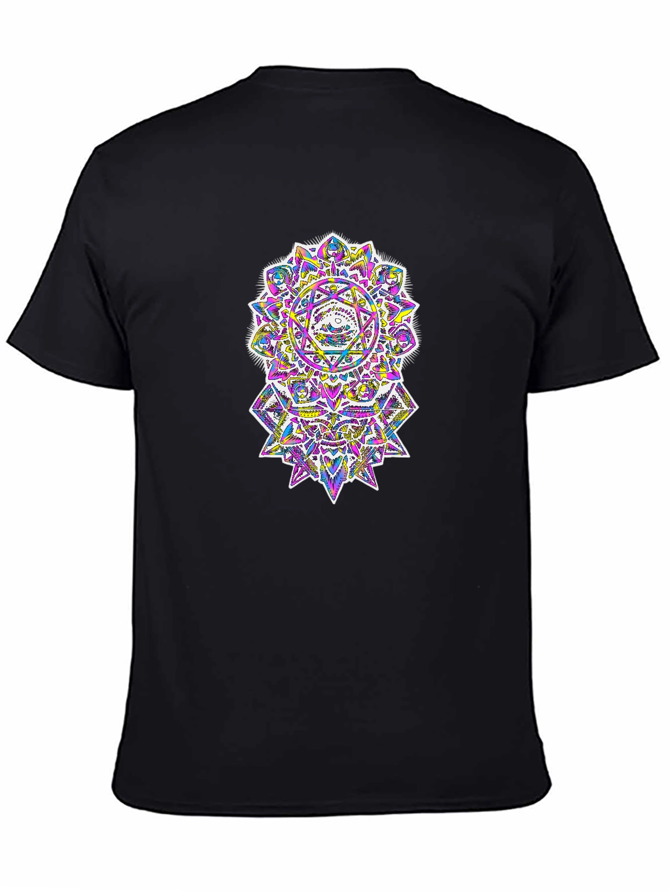 Psychedelic Mandala Graphic Black T-Shirt